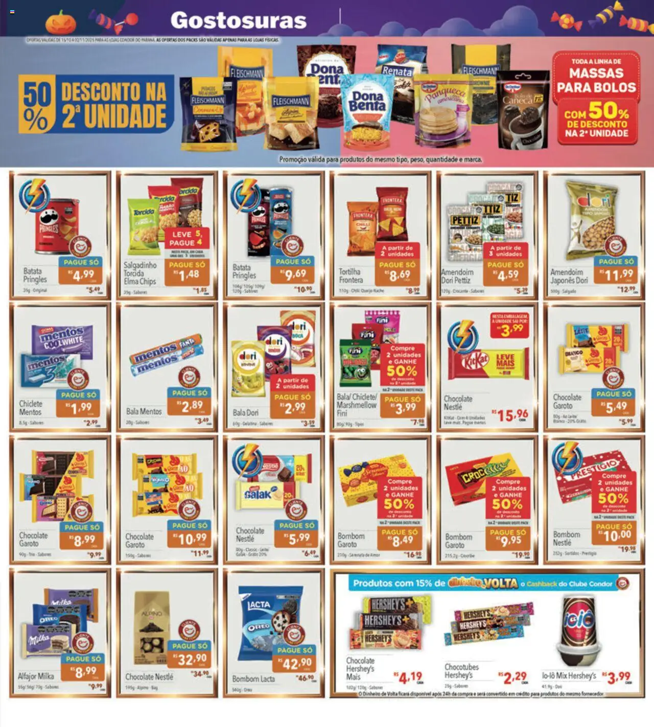 Supermercados Condor Folheto - válido de 15.10.2025 | Página: 13 | Produtos: Amendoim, Fanta, Leite, Chocolate