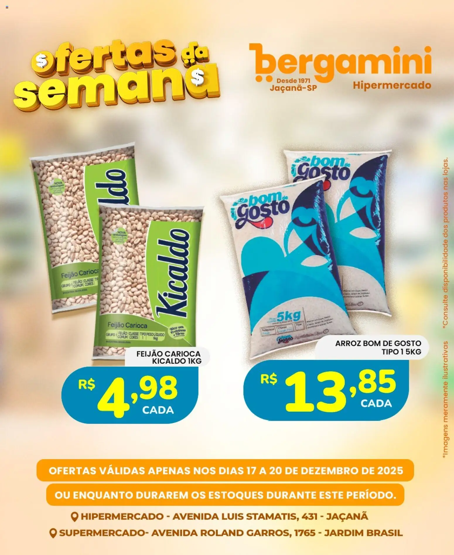 Supermercado Bergamini Folheto - válido de 17.12.2025 | Página: 4 | Produtos: Feijão, Arroz