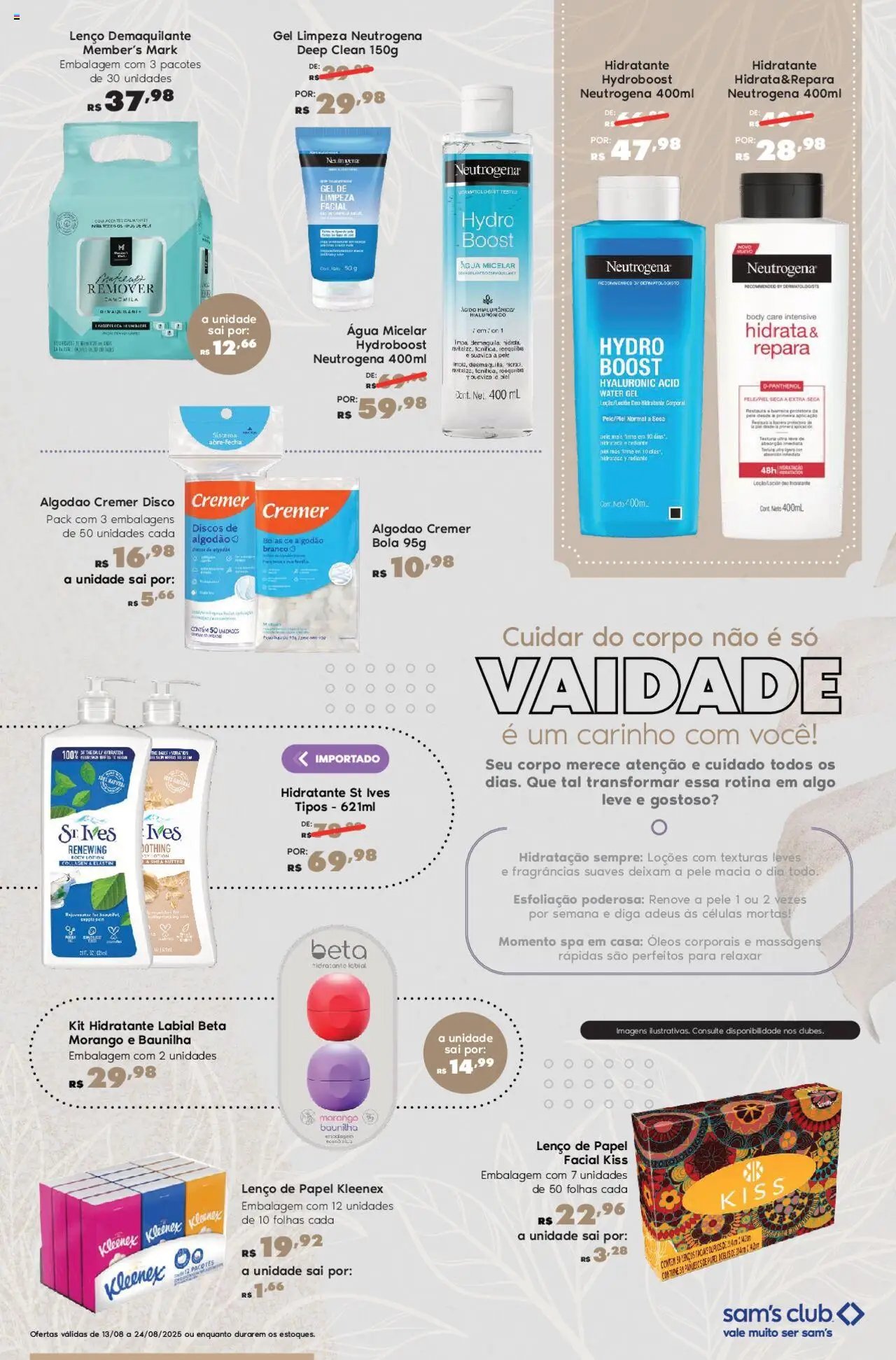 Sam's Club Folheto - válido de 13.08.2025 | Página: 9 | Produtos: Hidratante corporal, Lenço, Body, Disco