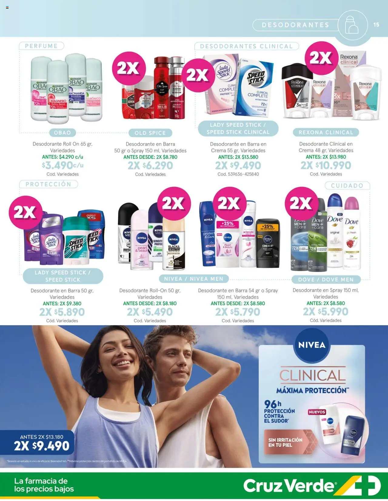 Belleza y Cuidado Personal Cruz Verde │ válido desde el 01.08.2025 | Página: 15 | Productos: Perfume, Desodorante, Antitranspirante, Crema