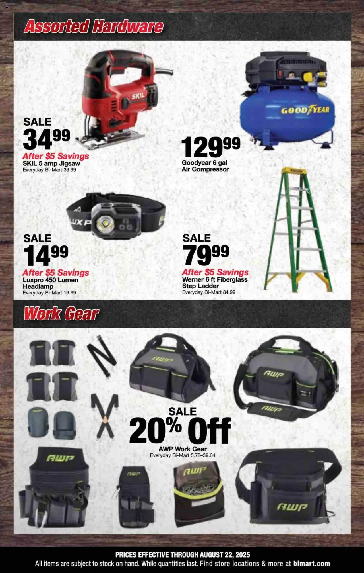Bi-Mart Weekly Ad - valid from 11.08.2025 | Page: 3 | Products: Compressor, Ladder