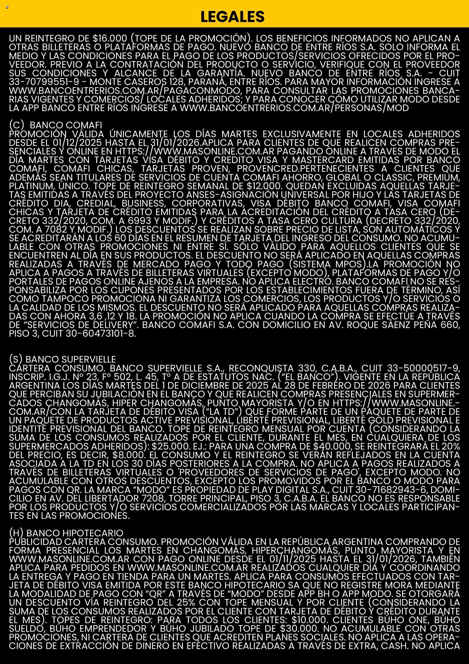 Changomas ofertas │ válido desde el 01.12.2025 | Página: 6 | Productos: Cartera, Banco, Sobre