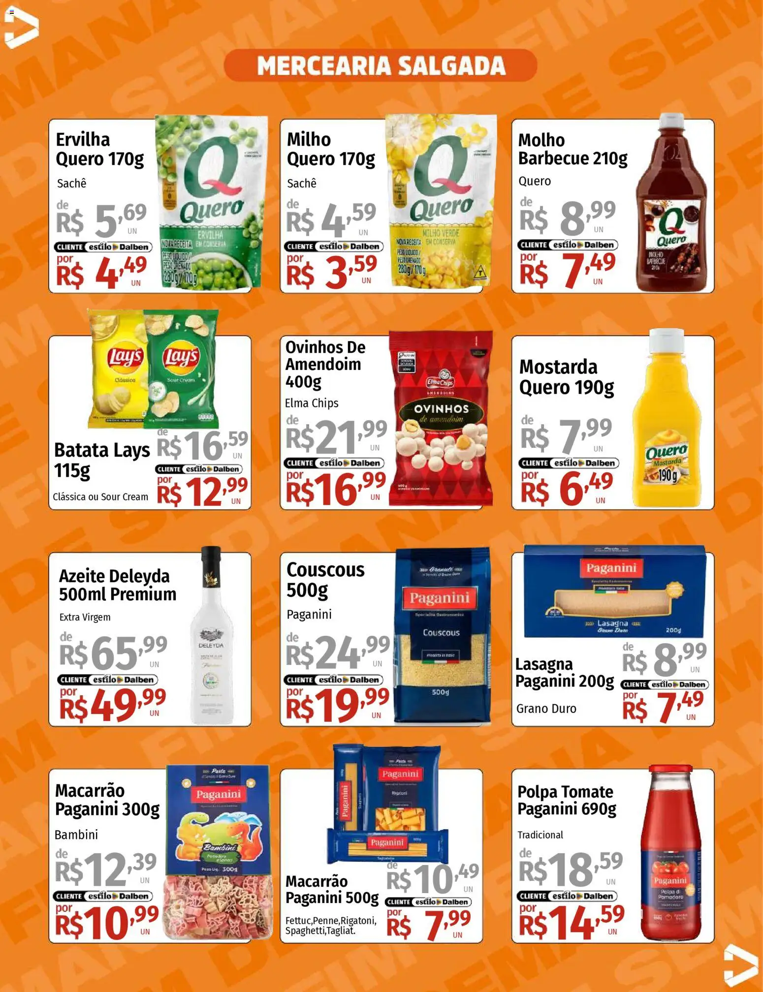 Supermercado Dalben Folheto - válido de 21.11.2025 | Página: 7 | Produtos: Amendoim, Elma Chips, Macarrão, Azeite