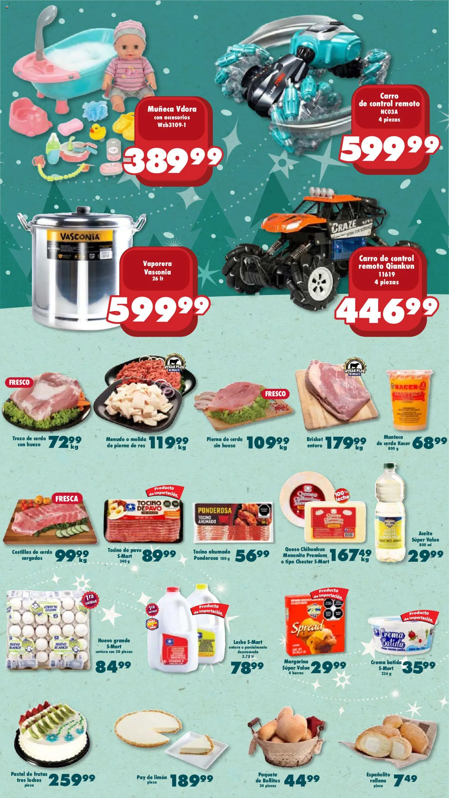 Nuevas ofertas de S-Mart válidas en toda la República Mexicana desde el 16.12.2025. ¡Encuentra las mejores ofertas en S-Mart folleto Matamoros! | Página: 2 | Productos: Queso, Aceite, Pastel, Vaporera