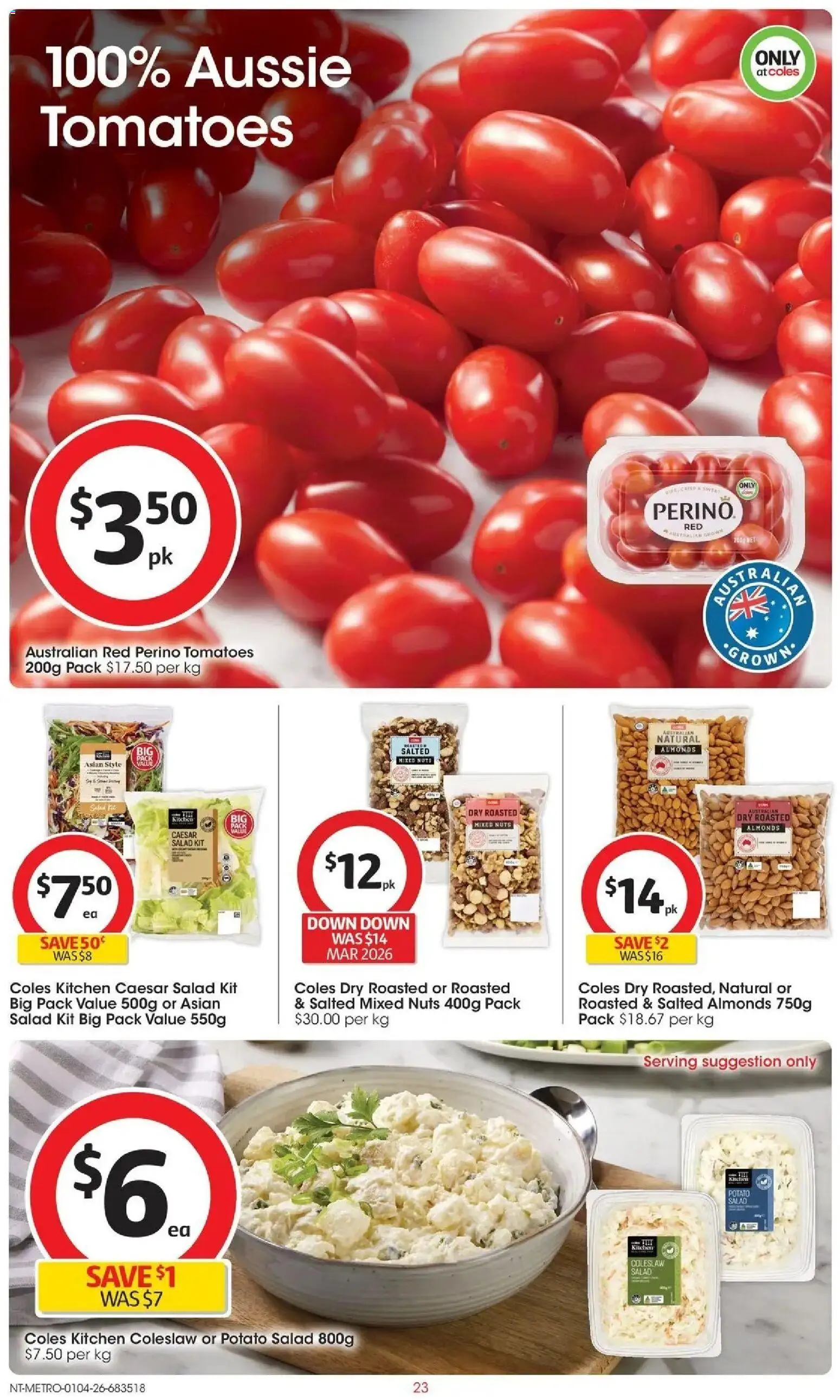 Deals catalogue - valid from 31.03.2026 | Page: 23 | Products: Almonds, Tomatoes, Nuts, Salad