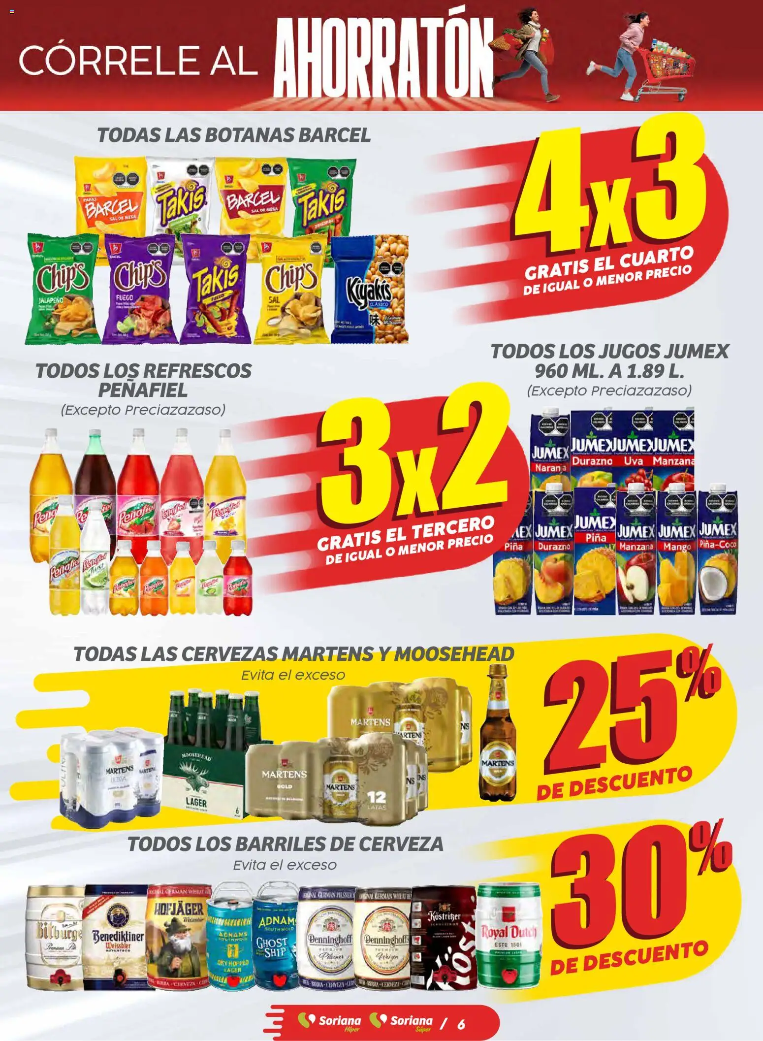 Nuevas ofertas de Soriana válidas en toda la República Mexicana desde el 30.10.2025. ¡Encuentra las mejores ofertas en Soriana - Ahorratón Soriana Súper Nacional! | Página: 6 | Productos: Sal, Manzana, Cerveza, Piña