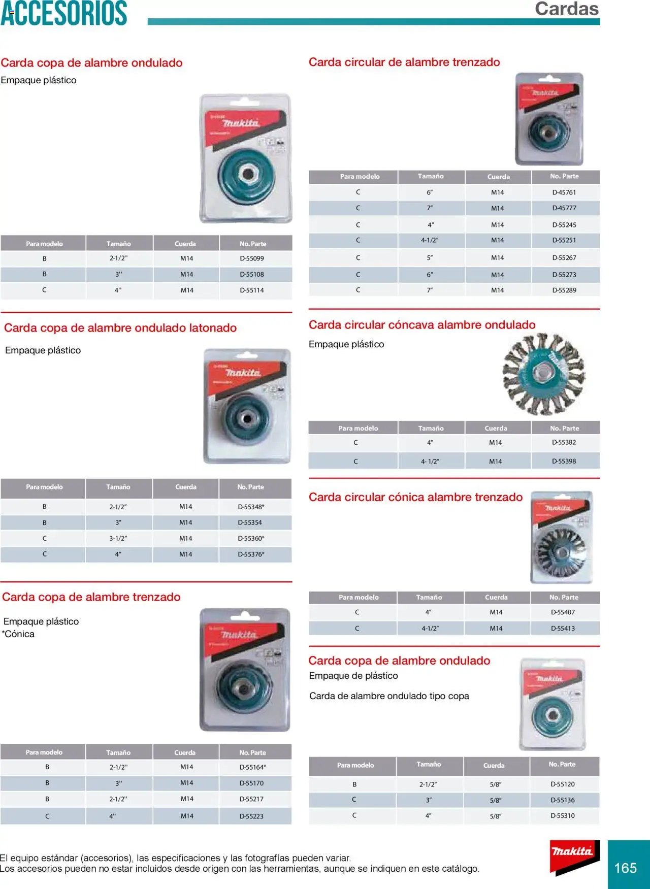 Nuevas ofertas de Makita válidas en toda la República Mexicana desde el 08.07.2024. ¡Encuentra las mejores ofertas en Makita catálogo Accesorios! | Página: 165 | Productos: Cuerda