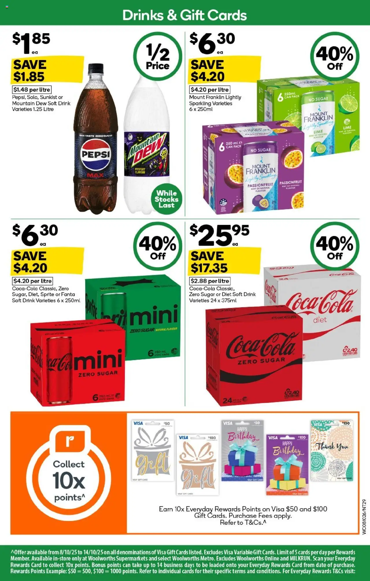 Woolworths catalogue - valid from 08.10.2025 | Page: 29 | Products: Pepsi, Sugar, Lime, Date