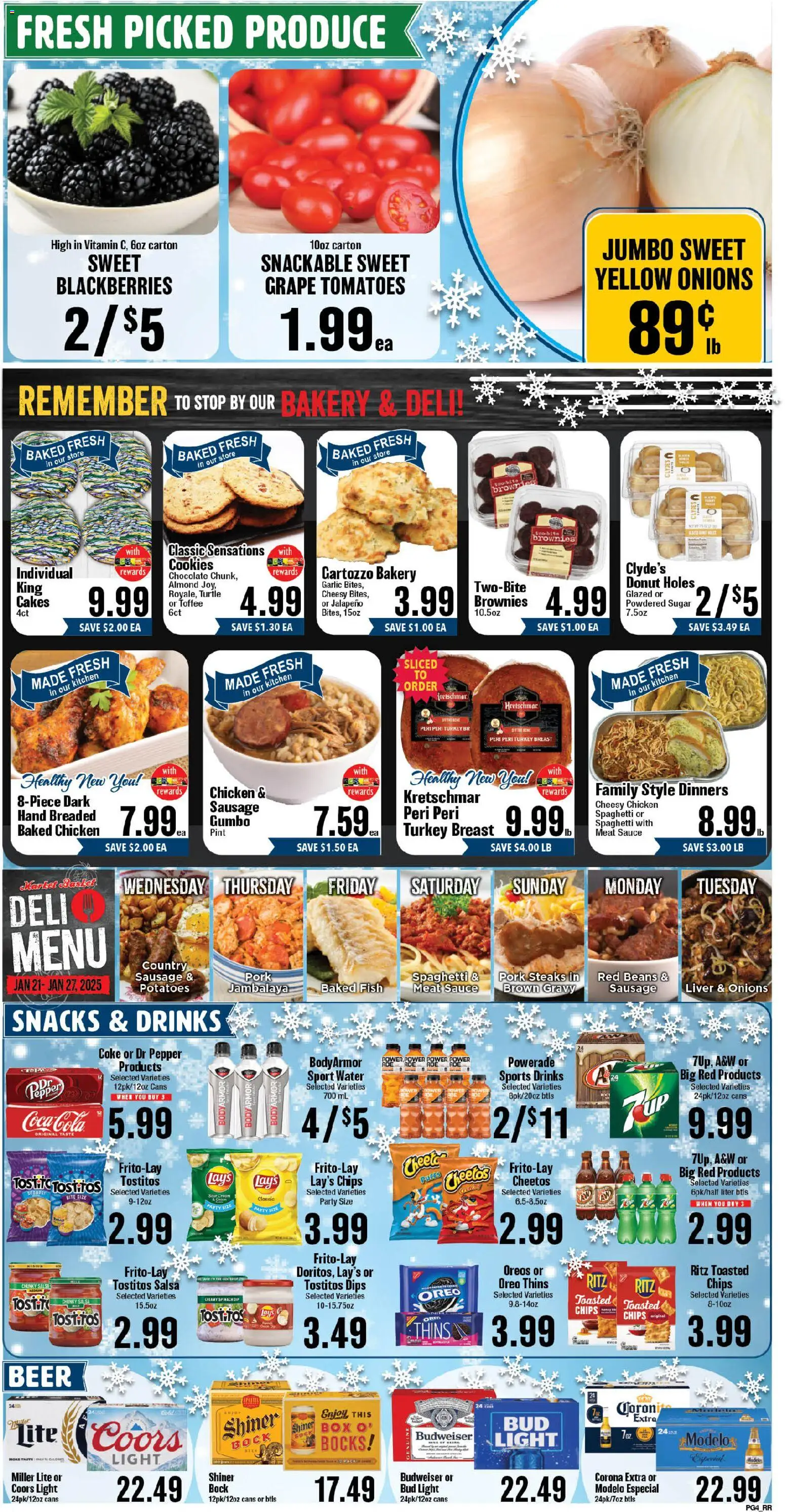 Market Basket Weekly Ad - valid from 21.01.2026 | Page: 4 | Products: Vitamin, Beer, Chips, Cream