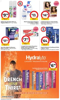 Preview of Coles  Catalogue  - valid from 03.12.2025 | Page: 44 | Products: Blush, Shampoo, Toothpaste, Water