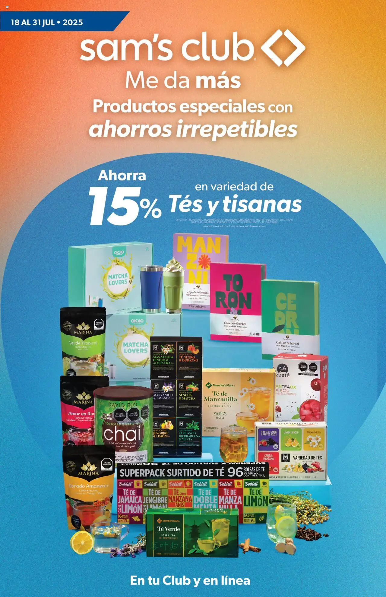Nuevas ofertas de Sam's Club válidas en toda la República Mexicana desde el 18.07.2025. ¡Encuentra las mejores ofertas en Sam's Club - Catálogo! | Página: 1 | Productos: Durazno, Hinojo, Manzana, Té