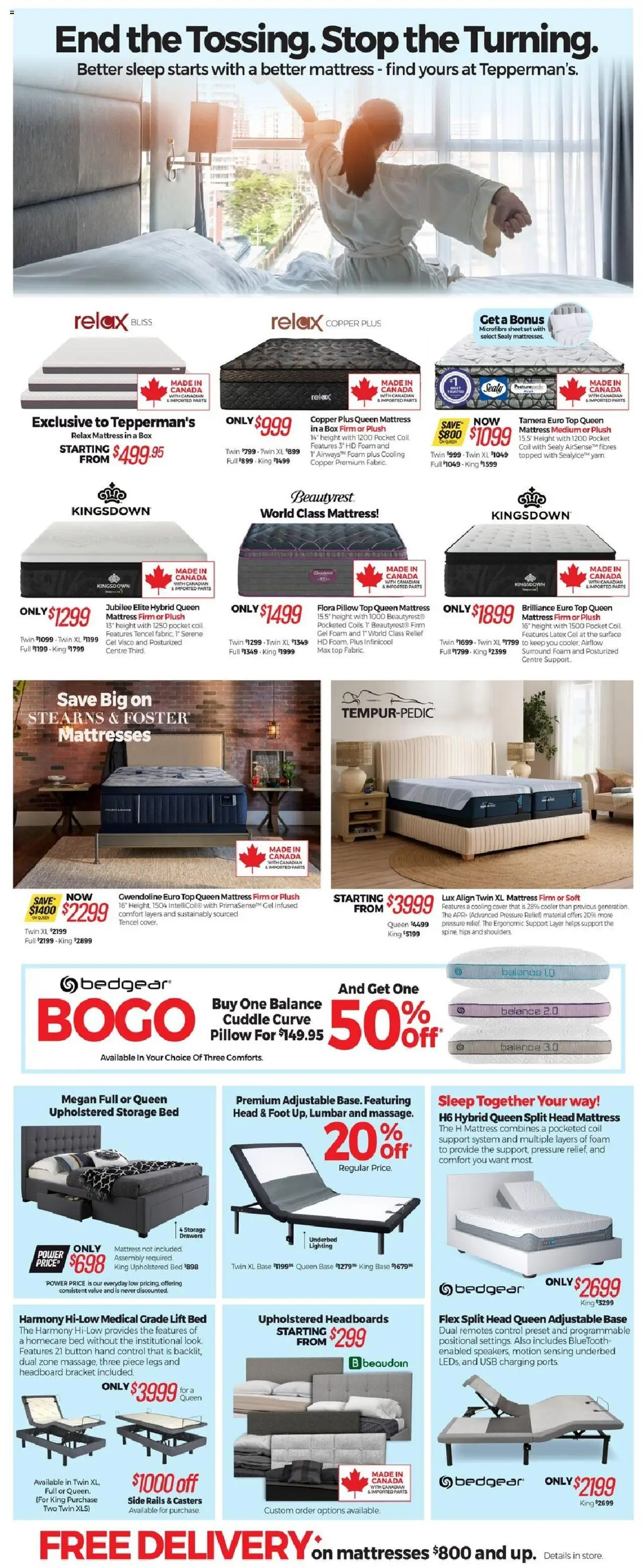 Tepperman's flyer valid from 07.08.2025 | Page: 6 | Products: Bed, Mattress, Pillow, Box