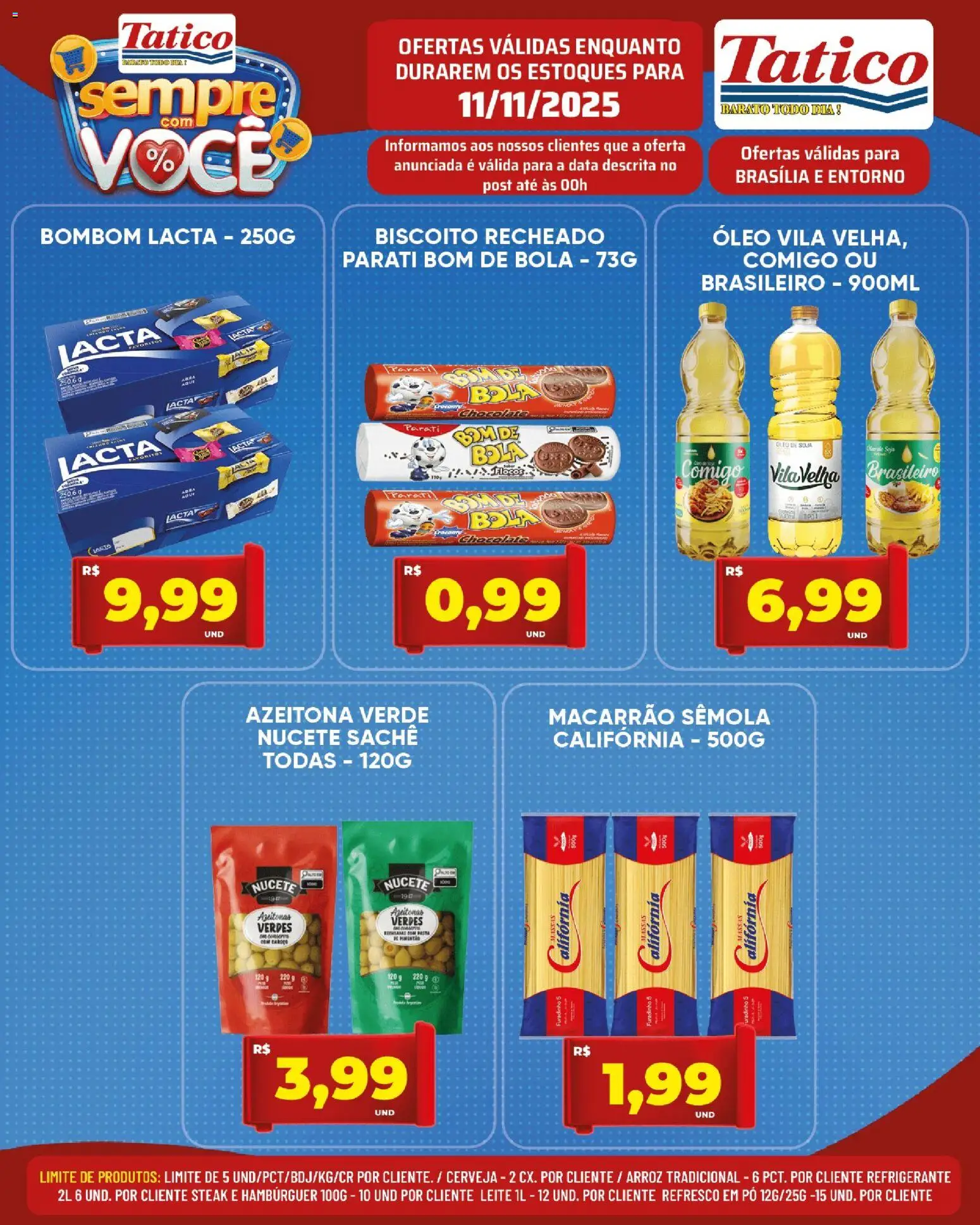 Tatico Folheto - válido de 12.11.2025 | Página: 19 | Produtos: Leite, Pasta, Macarrão, Biscoito recheado