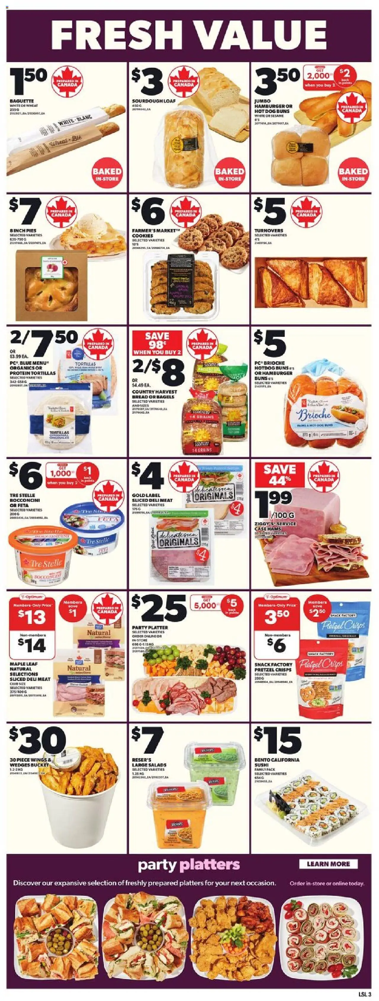 Loblaws flyer valid from 31.07.2025 | Page: 6 | Products: Cookies, PC, Case, Bread
