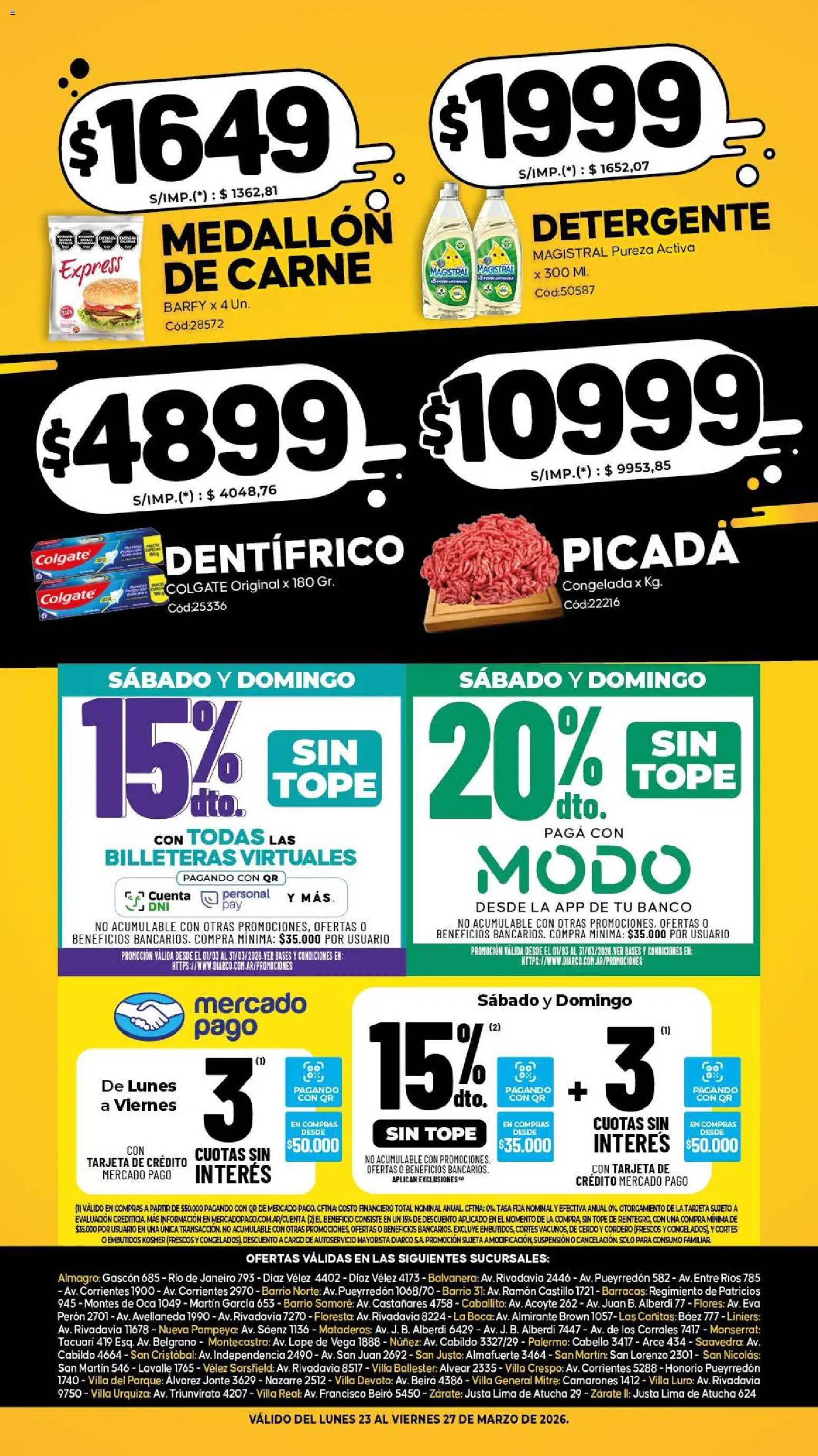 Diarco - Especial Locura De Precios │ válido desde el 23.03.2026 | Página: 2 | Productos: Banco, Lima, Detergente, Cerdo