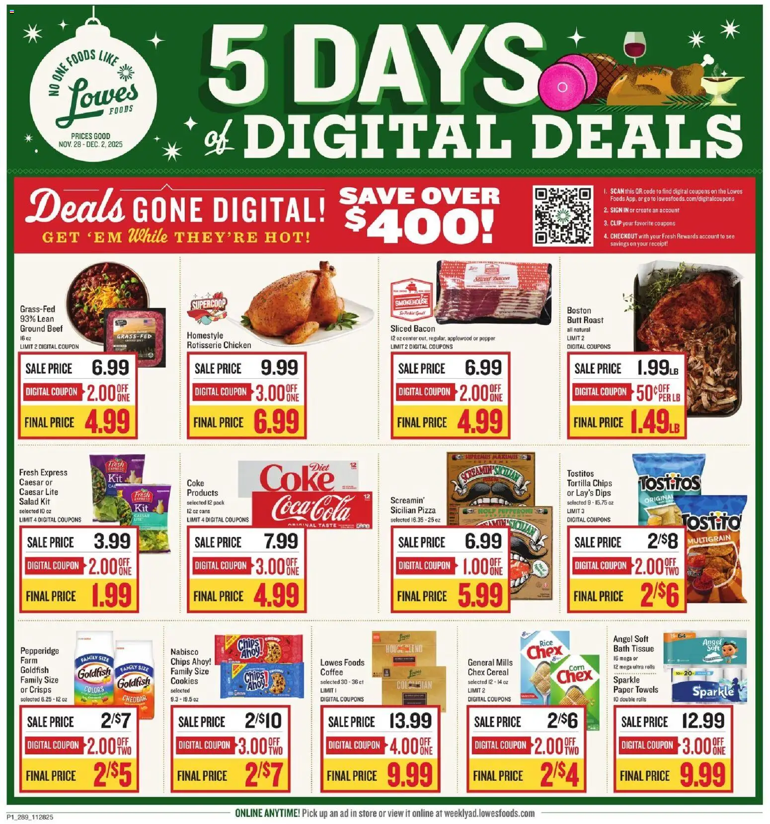 Lowes Foods Weekly Ad - GA - valid from 28.11.2025 | Page: 1 | Products: Pizza, Beef, Salad, Pepper