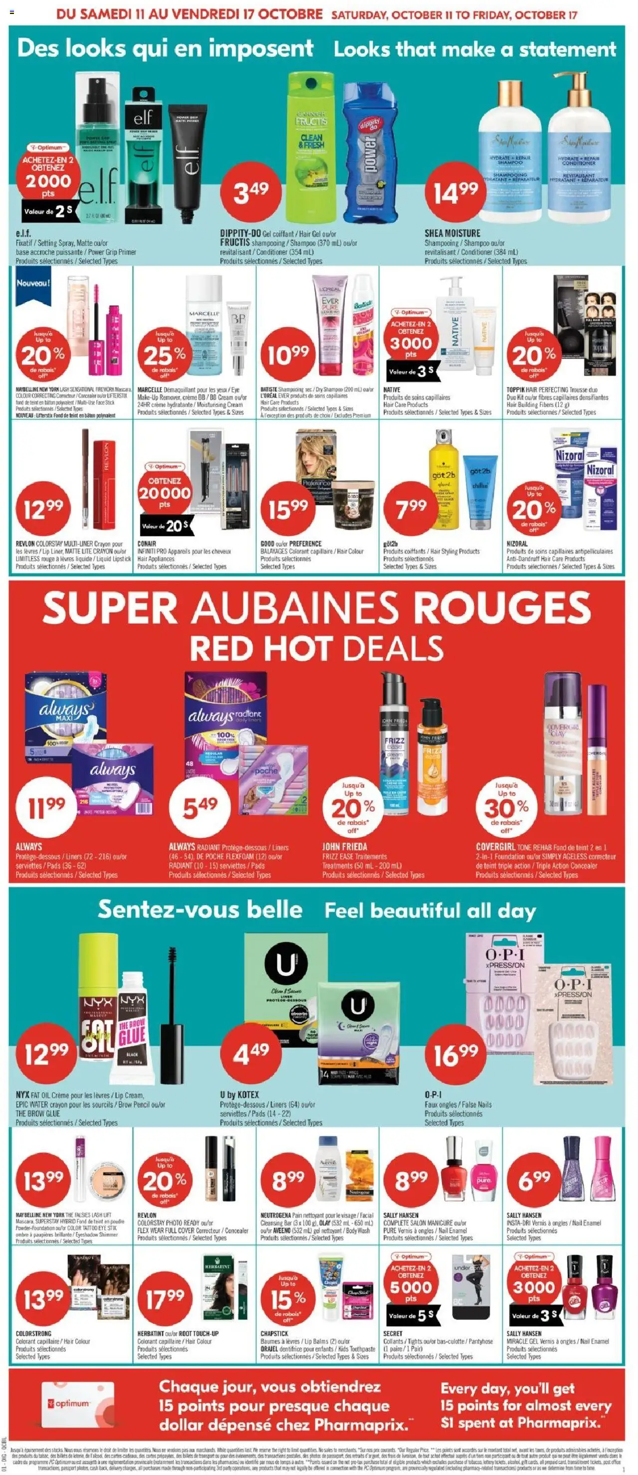 Pharmaprix flyer valid from 11.10.2025 | Page: 7 | Products: Make-up, Mascara, Conditioner, Body wash