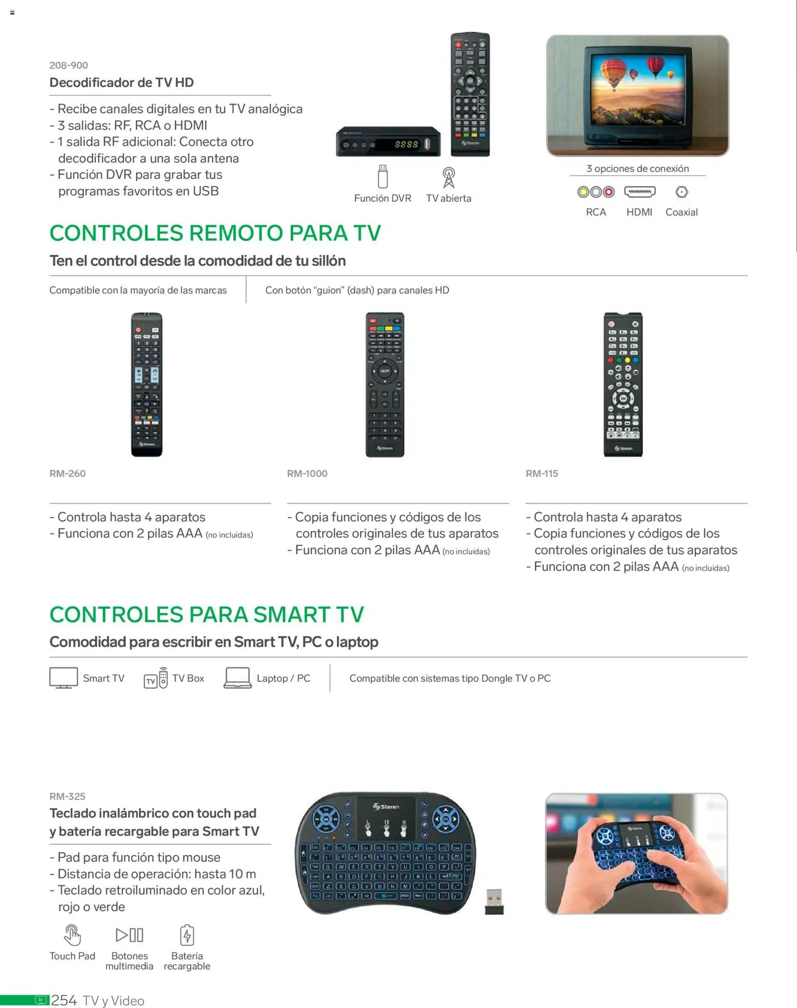 Nuevas ofertas de Steren válidas en toda la República Mexicana desde el 01.01.2026. ¡Encuentra las mejores ofertas en Steren catálogo! | Página: 266 | Productos: Usb, Batería, Video, Antena