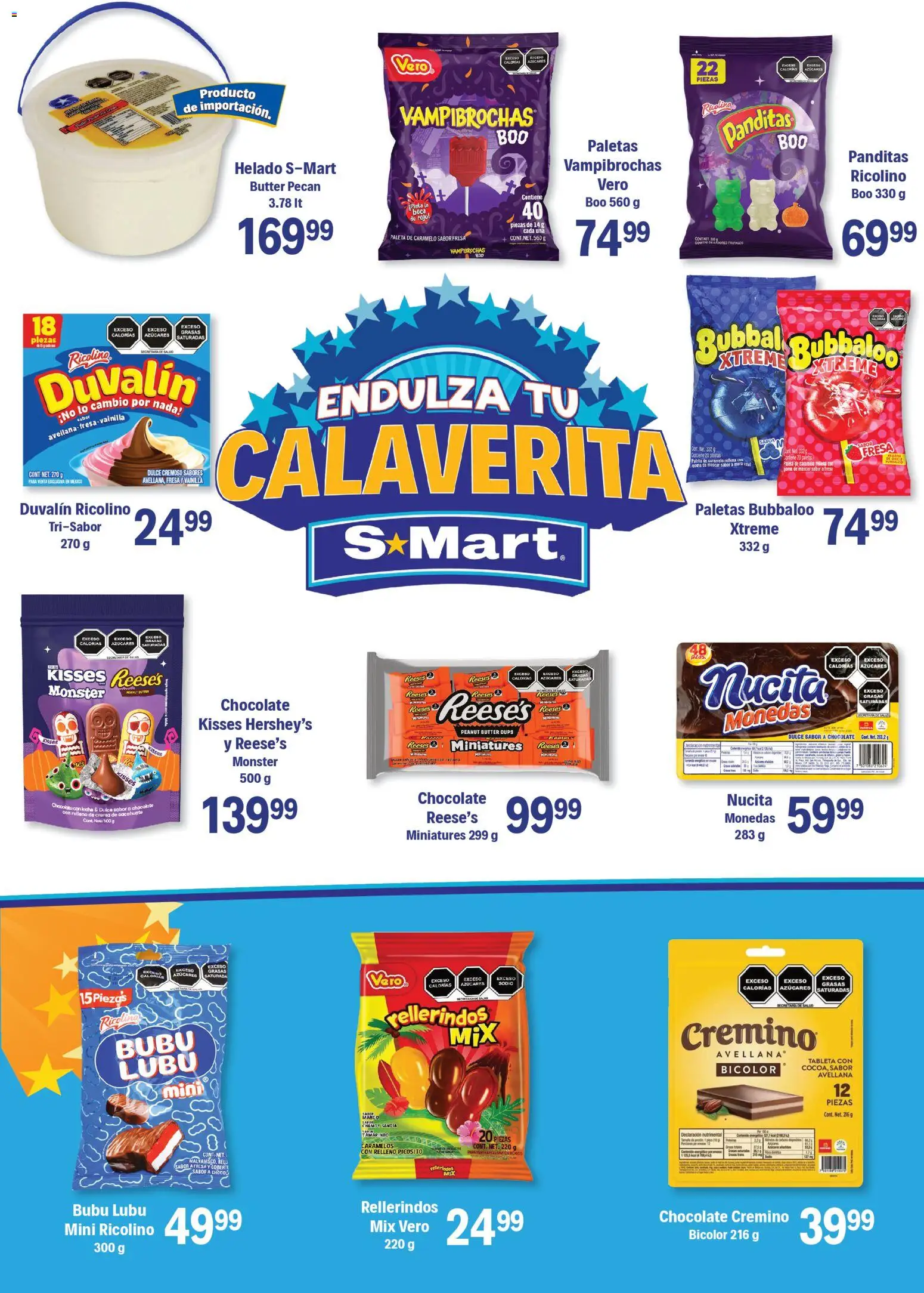 Nuevas ofertas de S-Mart válidas en toda la República Mexicana desde el 31.10.2025. ¡Encuentra las mejores ofertas en S-Mart folleto Ofertas de Feria Juárez! | Página: 4 | Productos: Paleta, Cacahuate, Helado, Tableta