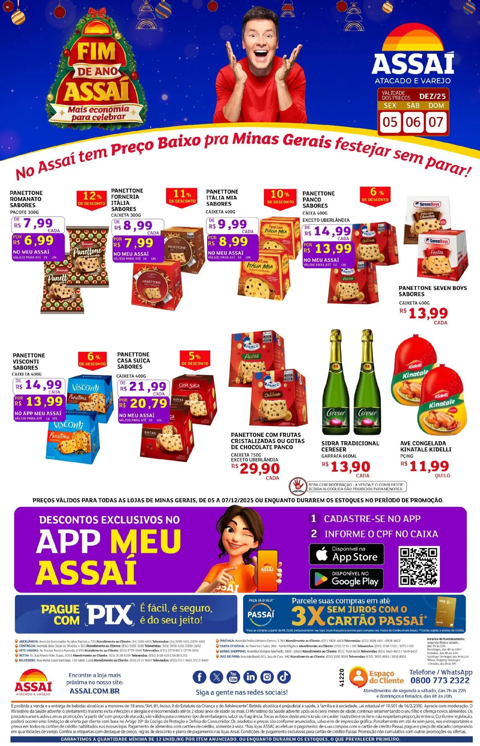Assaí Atacadista Folheto - válido de 05.12.2025 | Página: 1 | Produtos: Panettone, Caixa, Baixo, Bebida