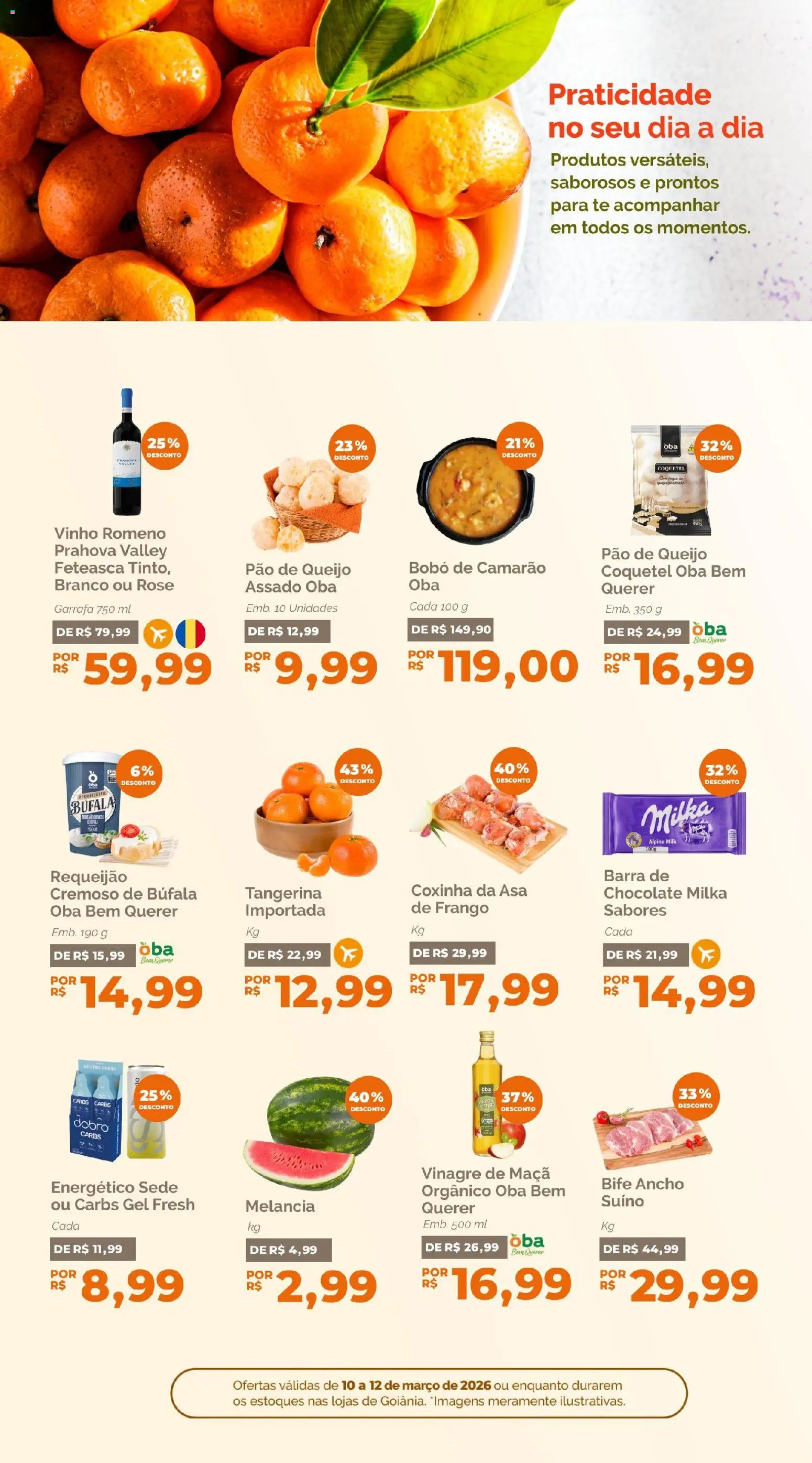 Oba Hortifruti Folheto - válido de 10.03.2026 | Página: 6 | Produtos: Queijo, Pão, Chocolate, Pão de queijo