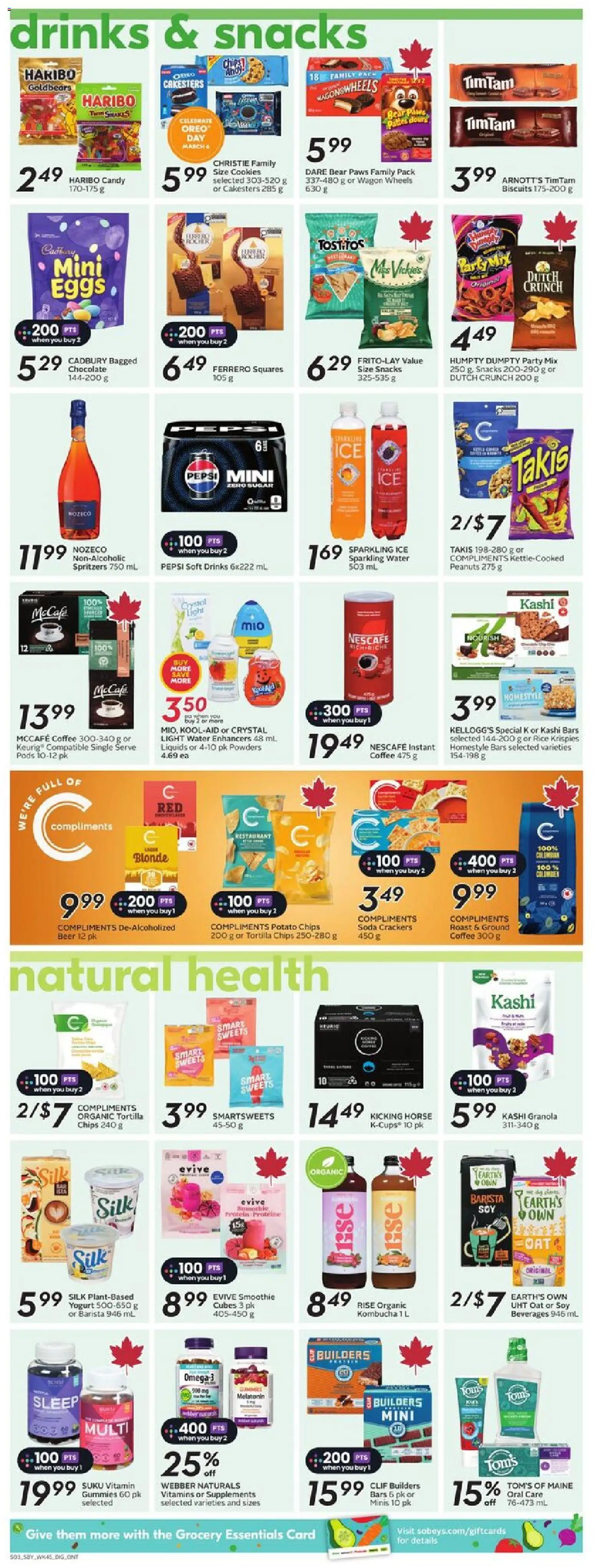 Sobeys flyer valid from 05.03.2026 | Page: 11 | Products: Chips, Eggs, Chocolate, Beer
