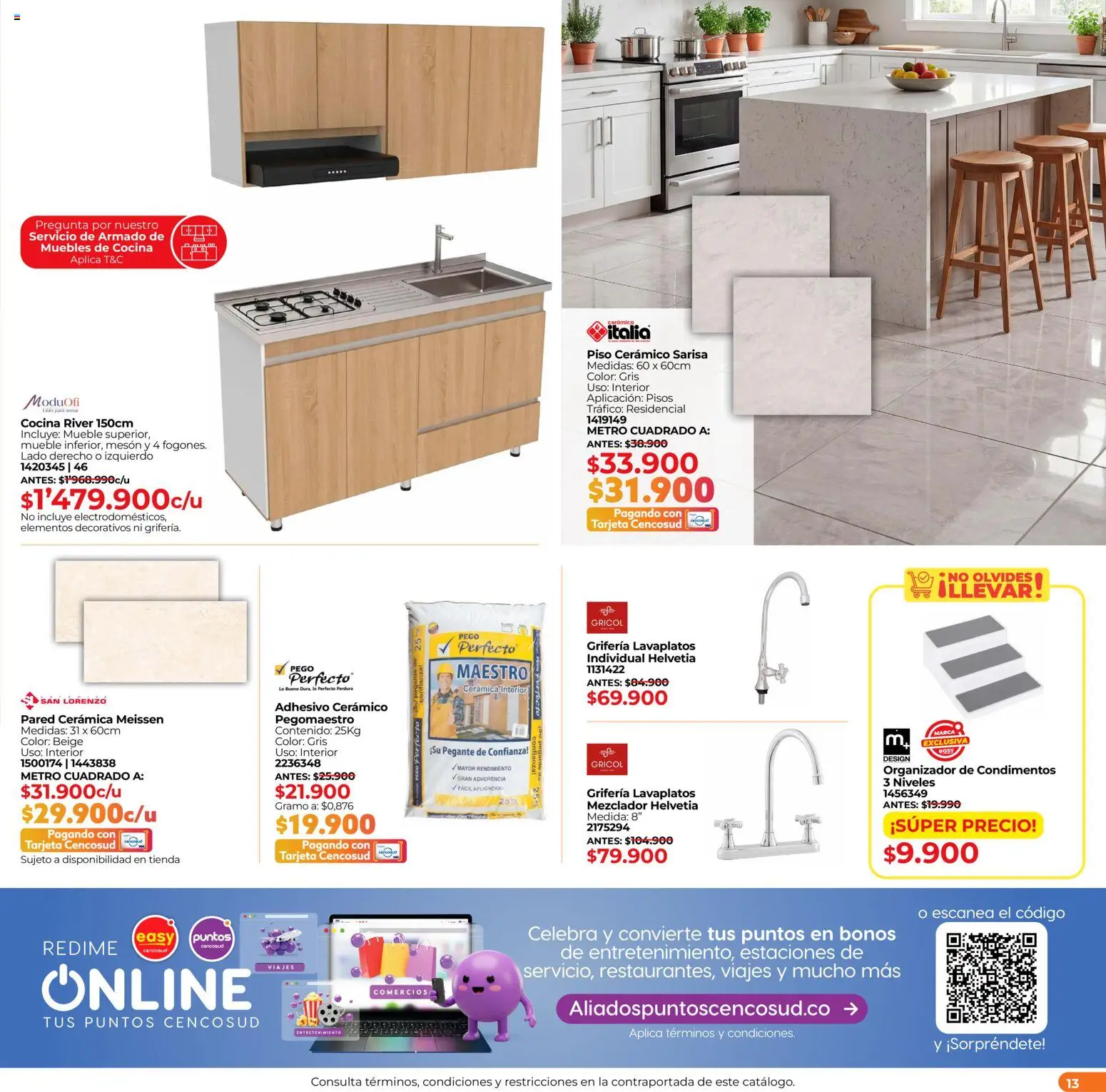 Easy revista - valida desde el 16.02.2026 | Página: 13 | Productos: Cocina, Cerámica, Mesón, Organizador