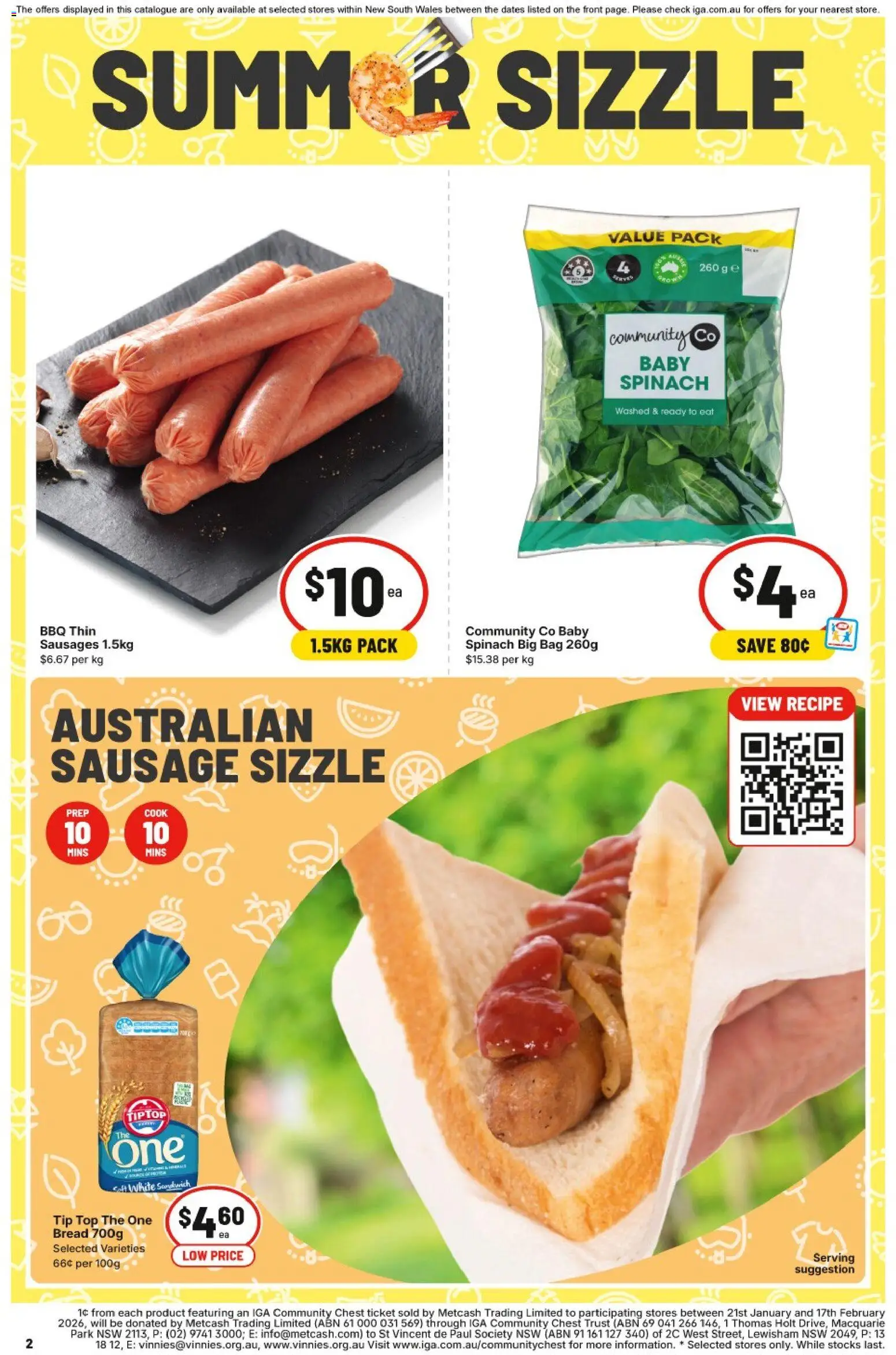 IGA catalogue - valid from 21.01.2026 | Page: 2 | Products: Bread, Spinach, Sausage, Bag