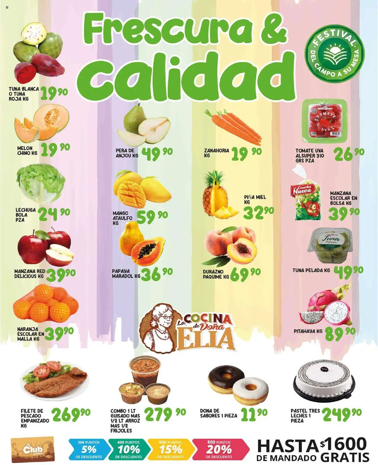 Nuevas ofertas de Alsuper válidas en toda la República Mexicana desde el 05.08.2025. ¡Encuentra las mejores ofertas en Alsuper - Folleto - Durango! | Página: 2 | Productos: Melón, Bolsa, Piña, Malla
