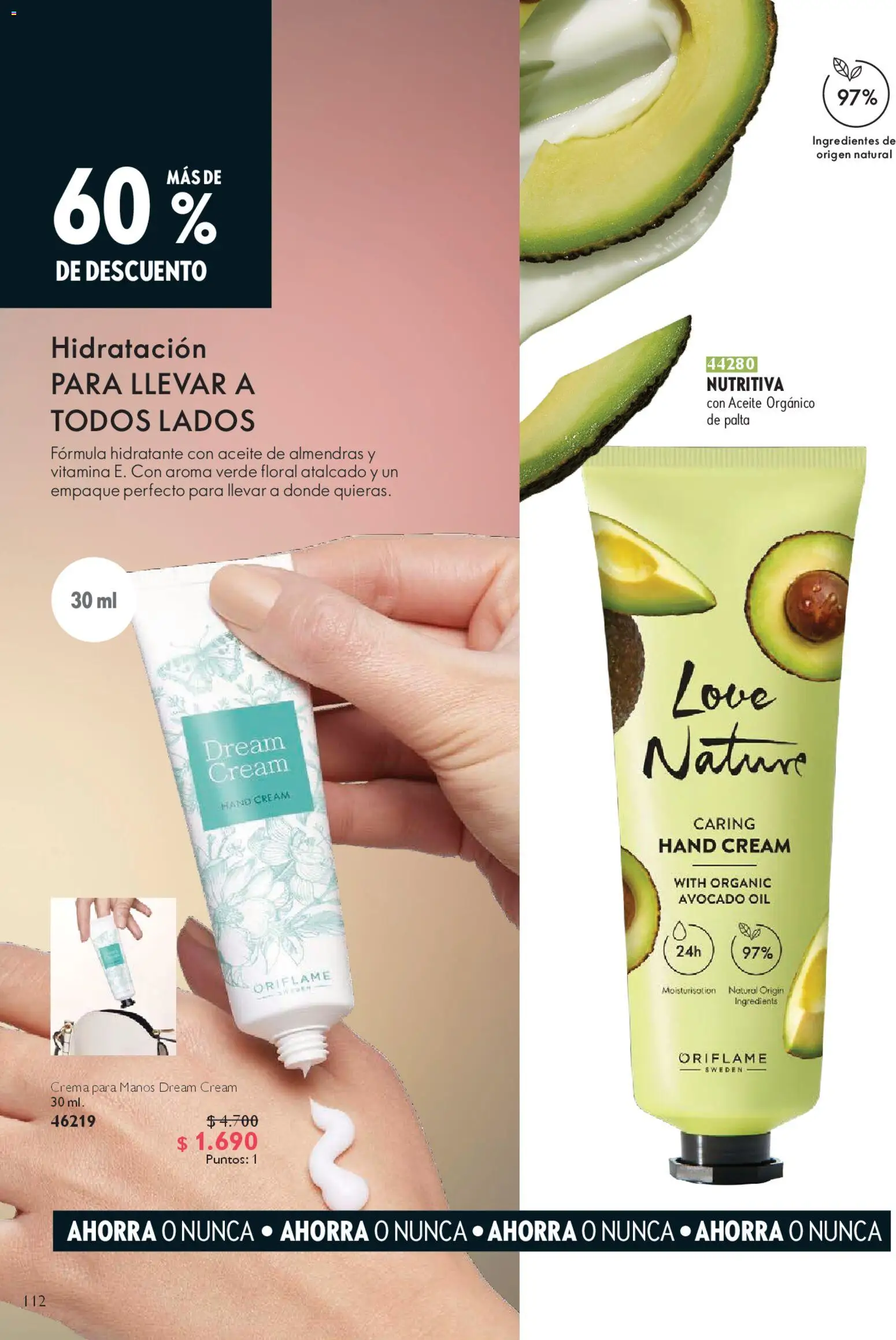Oriflame ofertas  │ válido desde el 28.03.2026 | Página: 112 | Productos: Palta, Almendras, Aceite, Crema