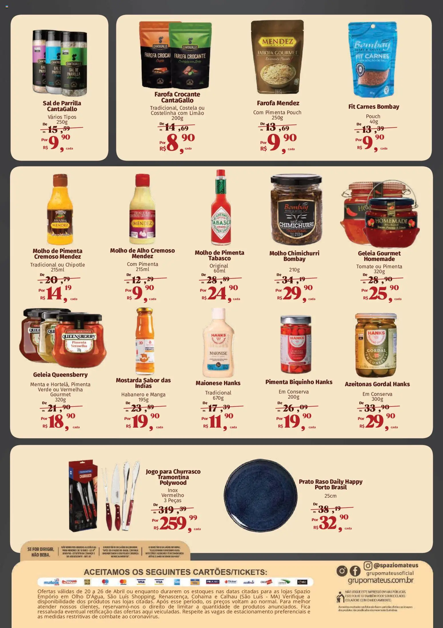 Mateus Folheto - válido de 20.04.2026 | Página: 4 | Produtos: Alho, Geleia, Sal, Farofa