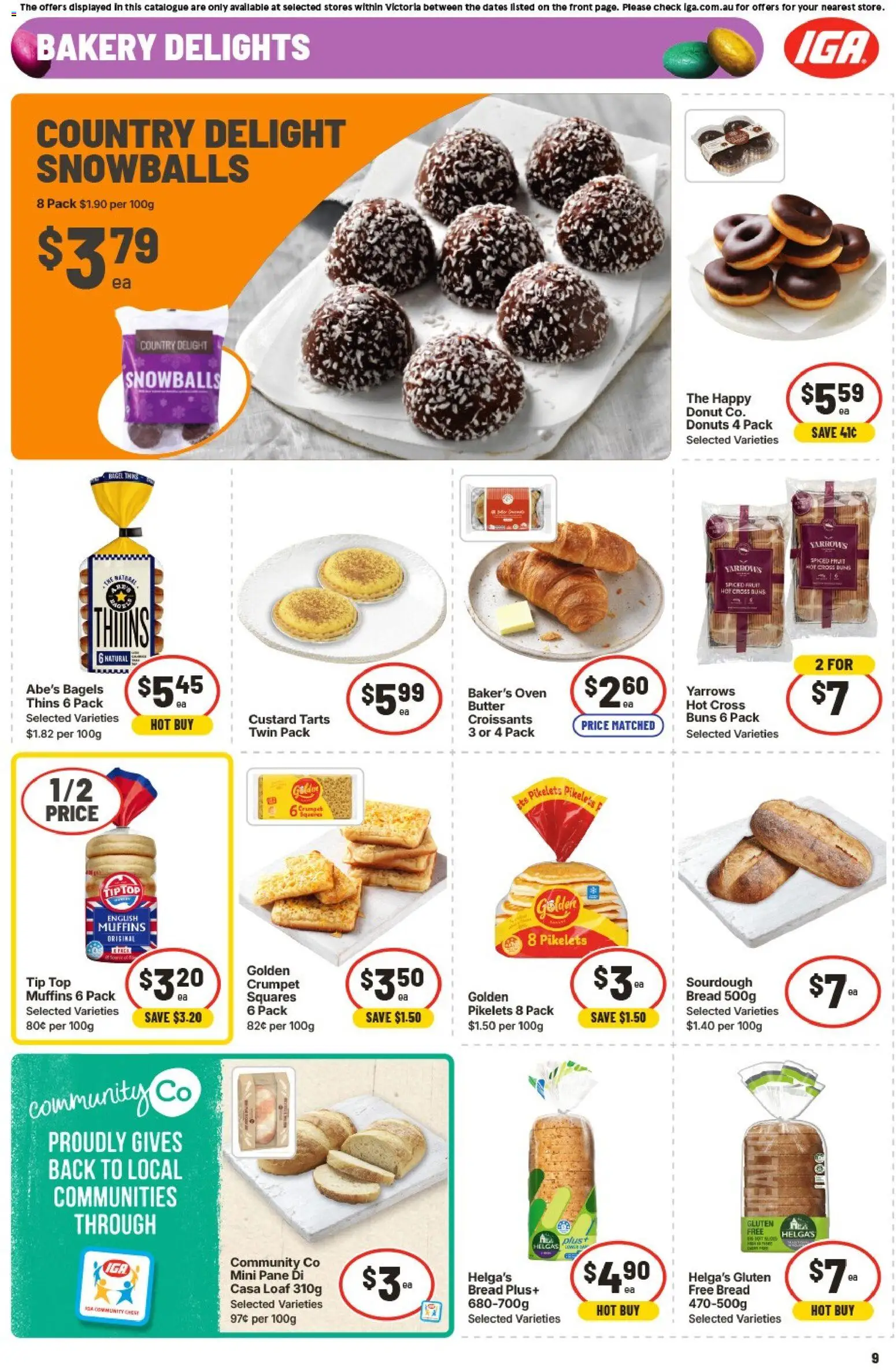 IGA catalogue - valid from 18.03.2026 | Page: 11 | Products: Donuts, Bread, Muffins, Bakery