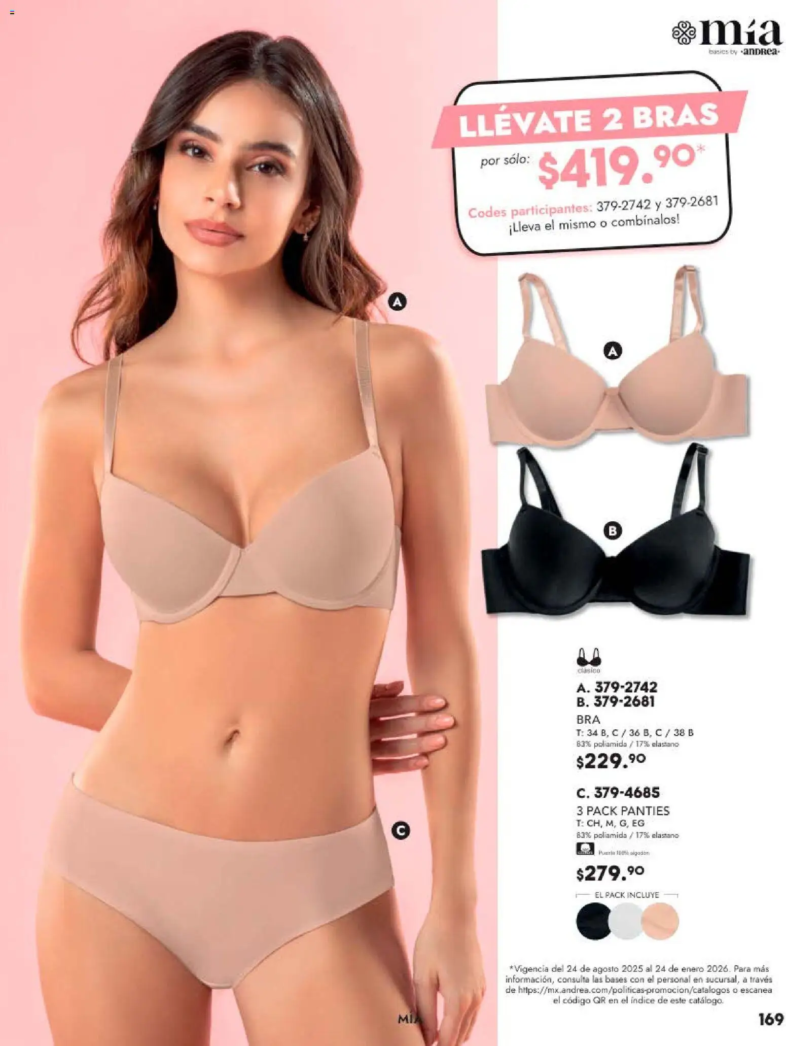 Nuevas ofertas de Andrea válidas en toda la República Mexicana desde el 26.11.2025. ¡Encuentra las mejores ofertas en Andrea catálogo Lancería, Vestir Interior otoño 2025! | Página: 5 | Productos: Algodón