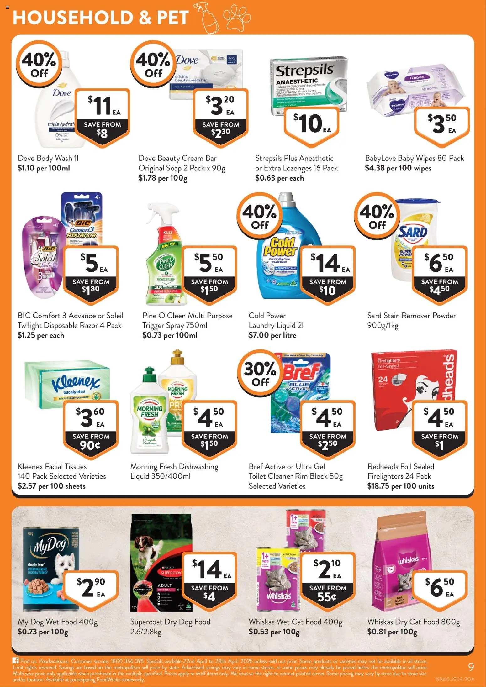 Foodworks catalogue - valid from 22.04.2026 | Page: 9 | Products: Shelf, Fragrance, Powder, Laundry