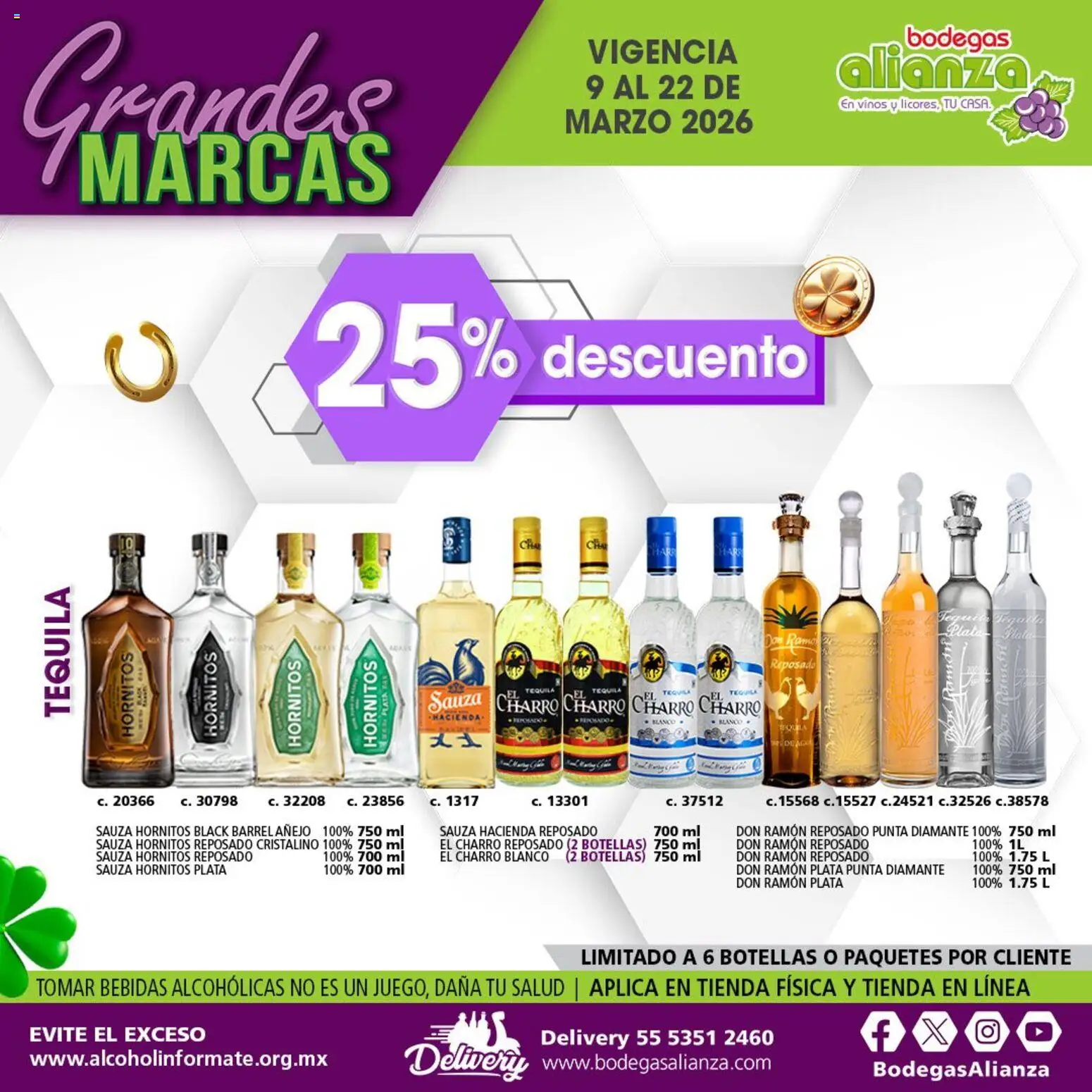 Nuevas ofertas de Bodegas Alianza válidas en toda la República Mexicana desde el 09.03.2026. ¡Encuentra las mejores ofertas en Bodegas Alianza catálogo Grandes Marcas! | Página: 8 | Productos: Tequila