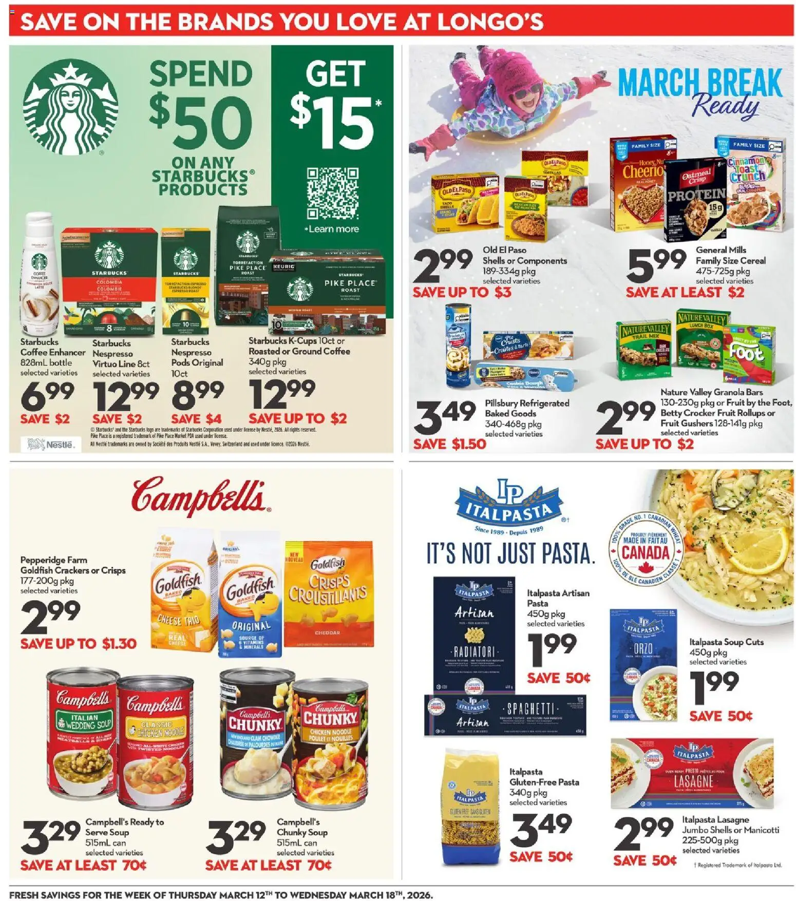 Longo's flyer valid from 12.03.2026 | Page: 21 | Products: Noodles, Box, Cheese, Chicken