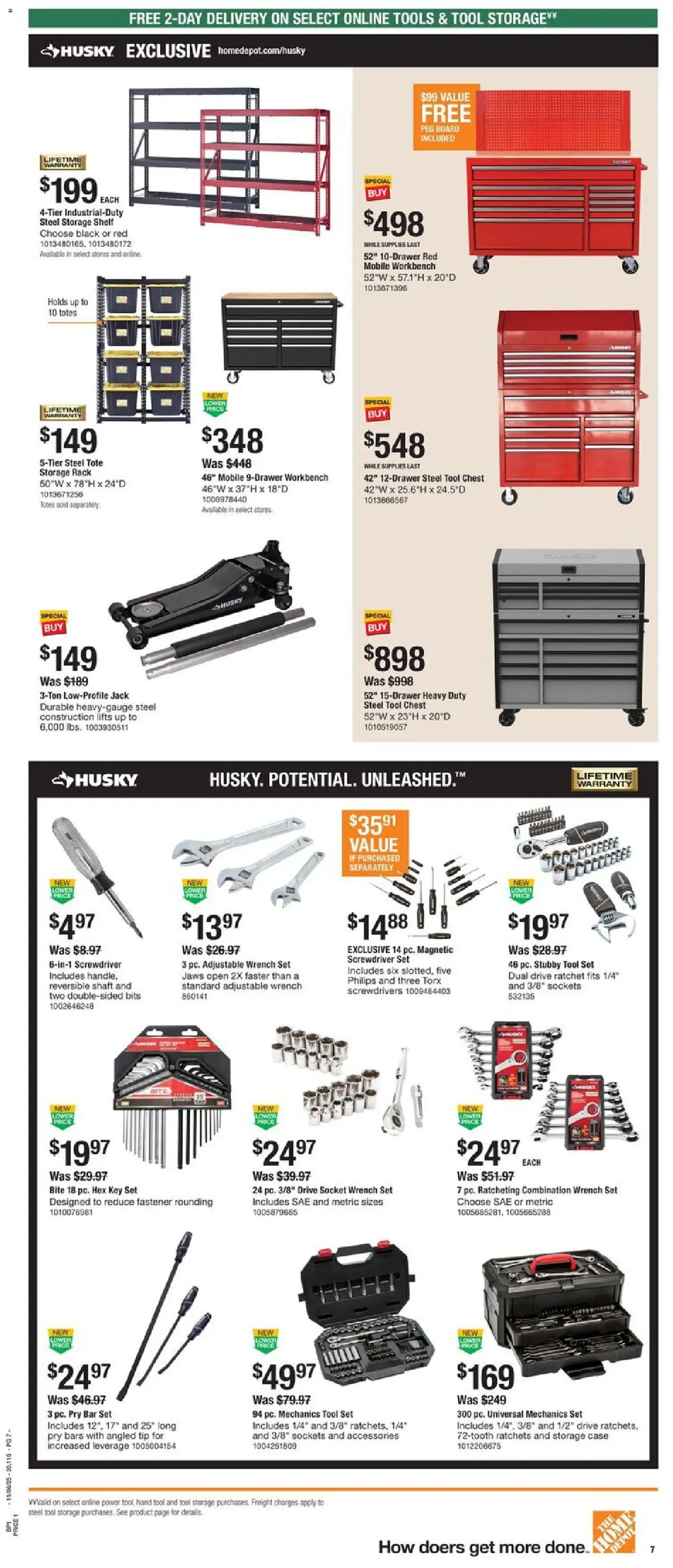 Home Depot Local Ad - NY - valid from 06.11.2025 | Page: 7 | Products: Shelf, Socket, Screwdriver, Ratchet