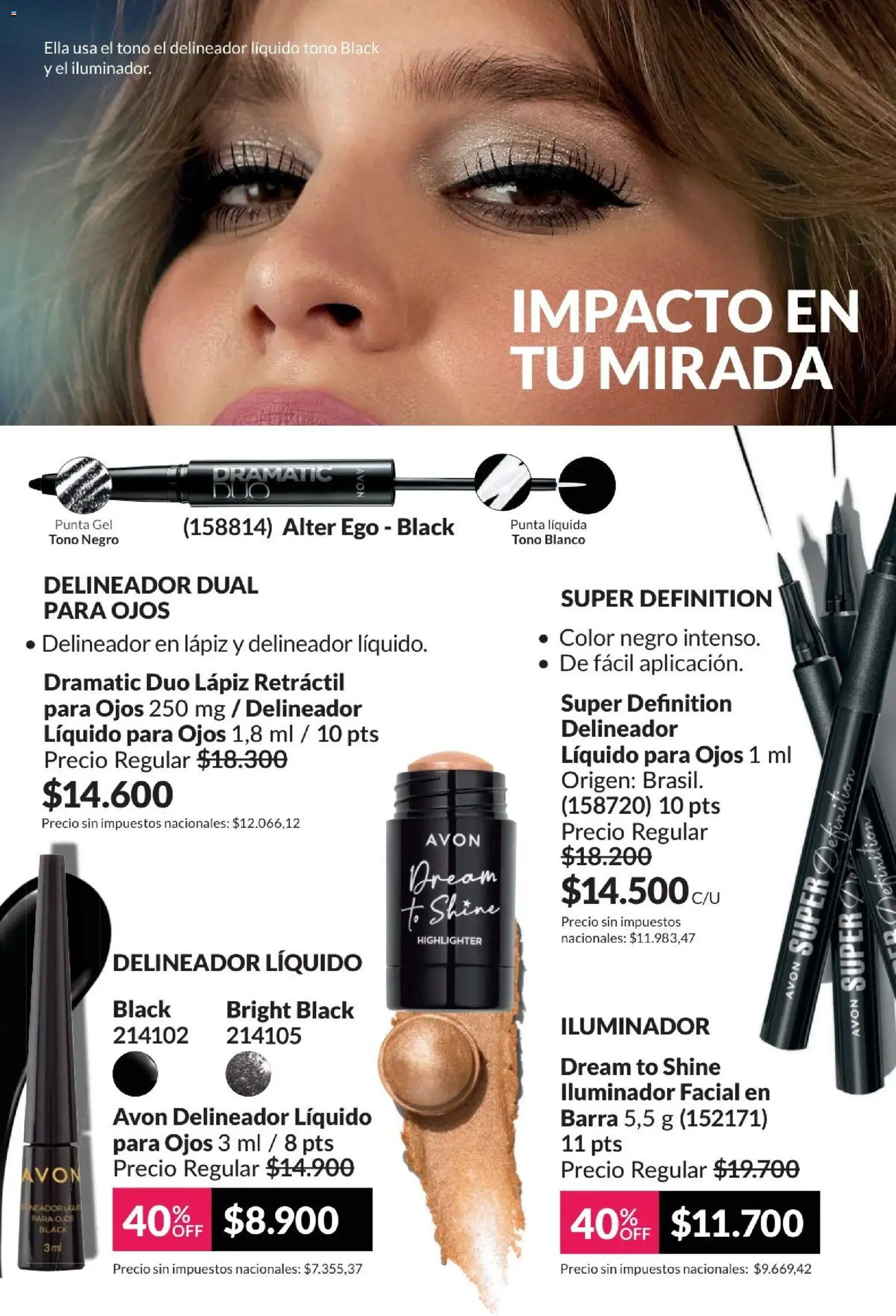 Catálogo AVON Campaña 4/2026 │ válido desde el 01.04.2026 | Página: 44 | Productos: Iluminador, Delineador