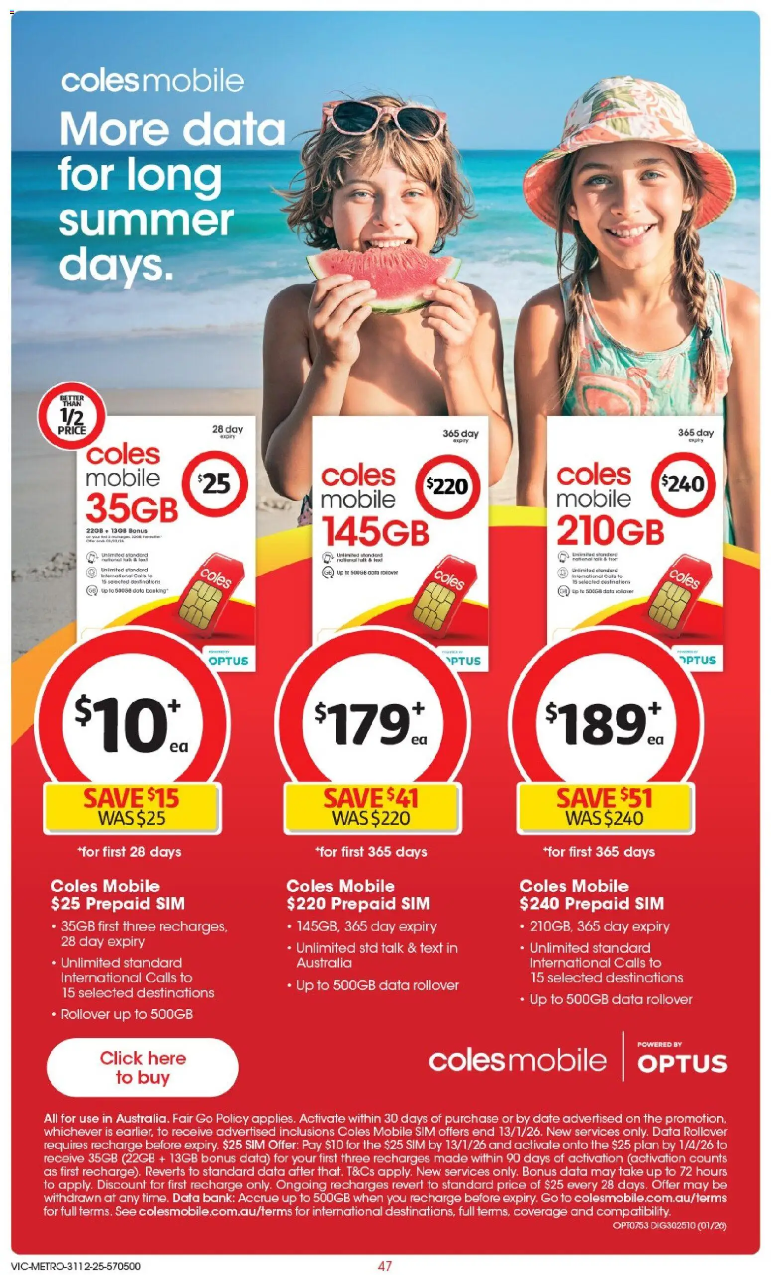 Coles catalogue - valid from 31.12.2025 | Page: 48 | Products: Date, Mobile