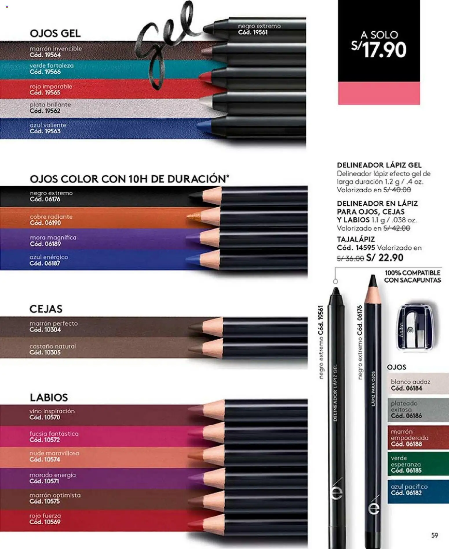 Catálogo Ésika válido desde 04.04.2026 | Página: 59 | Productos: Delineador, Vino, Sacapuntas