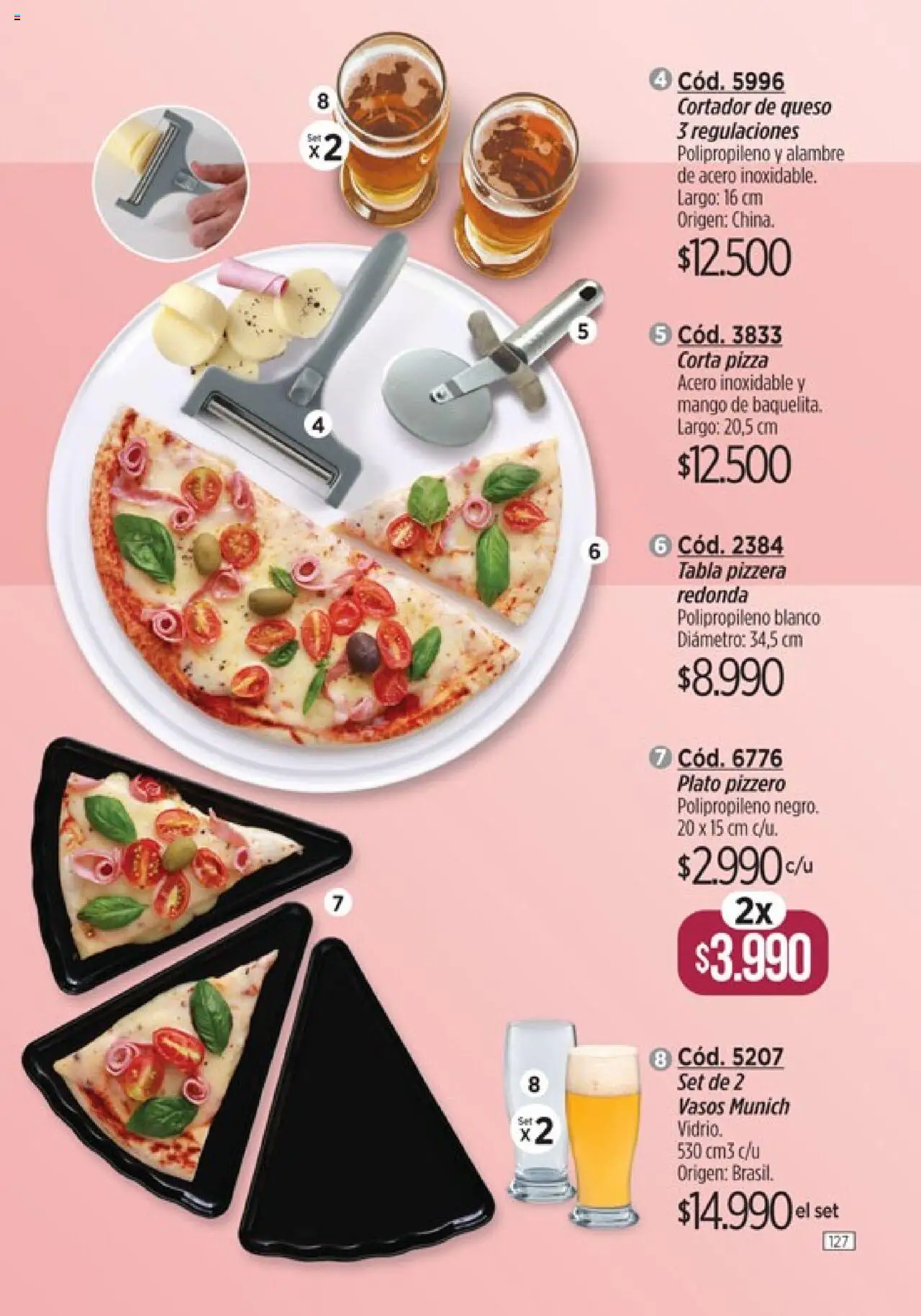 Catálogo Amodil Campaña 12 │ válido desde el 26.06.2025 | Página: 127 | Productos: Pizzera, Cortador, Queso, Pizza
