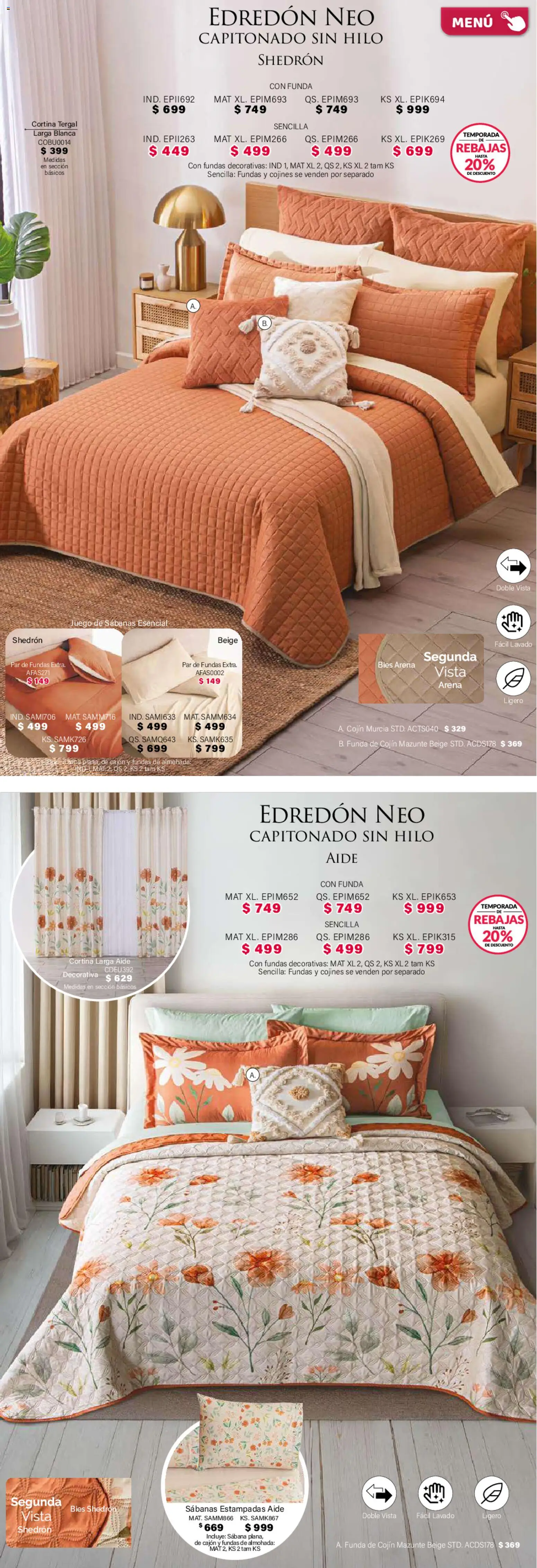Nuevas ofertas de Colchas Concord válidas en toda la República Mexicana desde el 01.02.2026. ¡Encuentra las mejores ofertas en Colchas Concord catálogo! | Página: 52 | Productos: Funda, Almohada, Sabanas