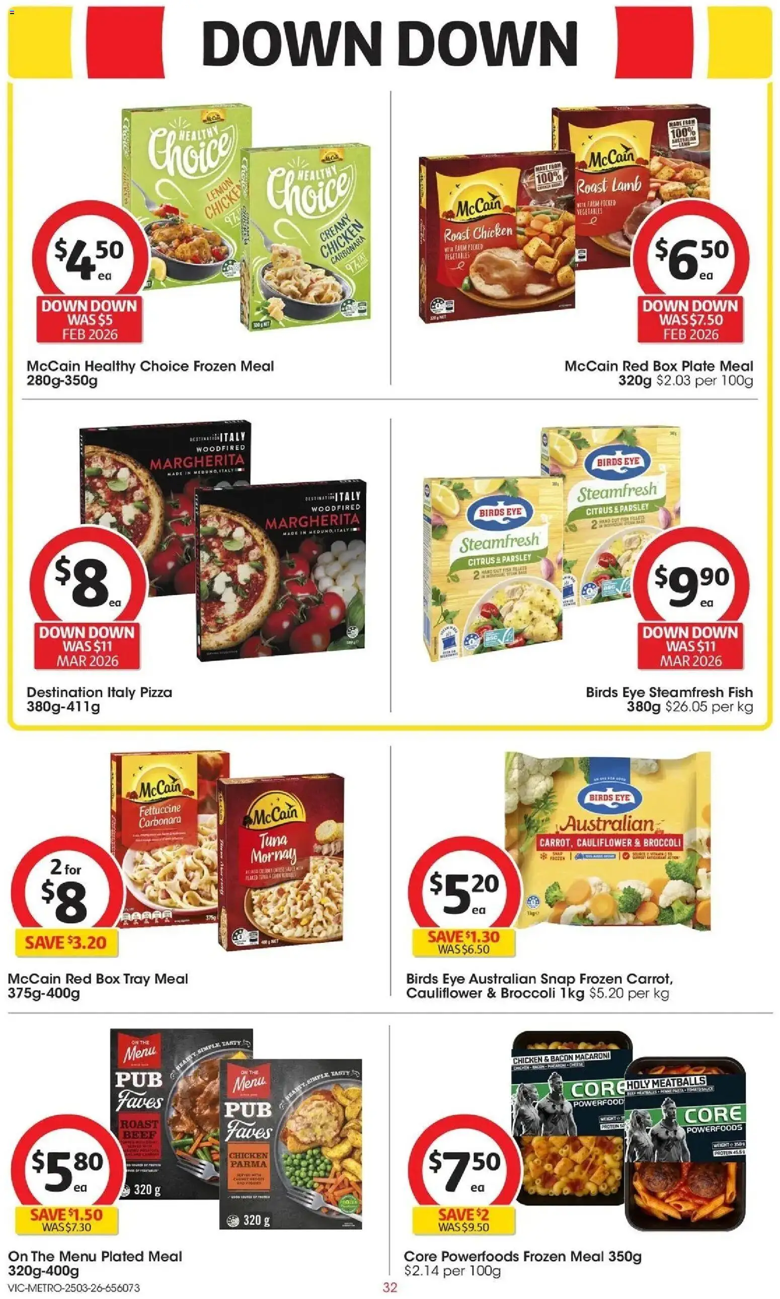 Coles catalogue - valid from 25.03.2026 | Page: 32 | Products: Pizza, Chicken, Lamb, Lemon