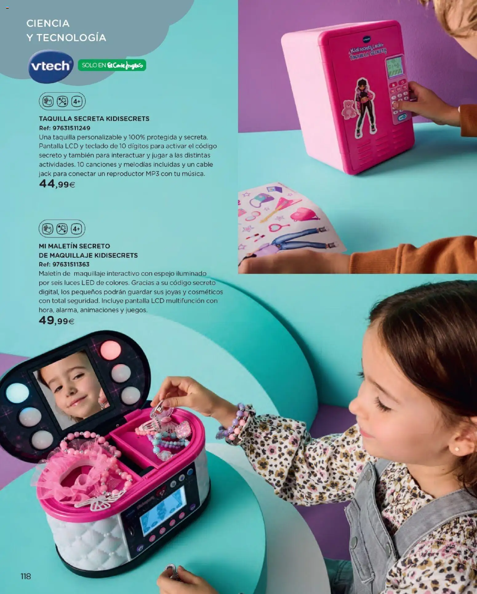 Nuevas ofertas de El Corte Inglés válidas en toda la República Mexicana desde el 27.10.2025. ¡Encuentra las mejores ofertas en El Corte Inglés catálogo Juguetes! | Página: 118 | Productos: Reproductor, Espejo, Maquillaje, Teclado