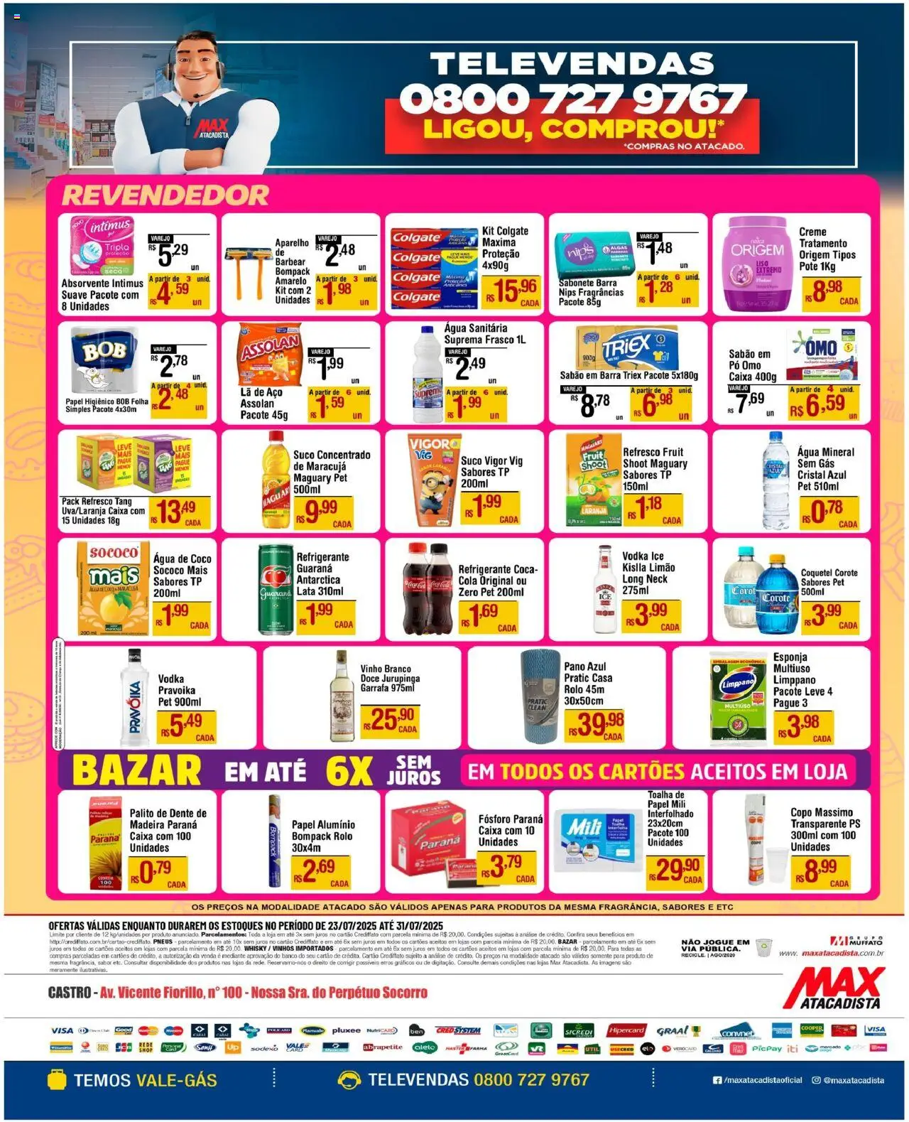 Max Atacadista Folheto - válido de 23.07.2025 | Página: 4 | Produtos: Guaraná, Banco, Creme, Água sanitária