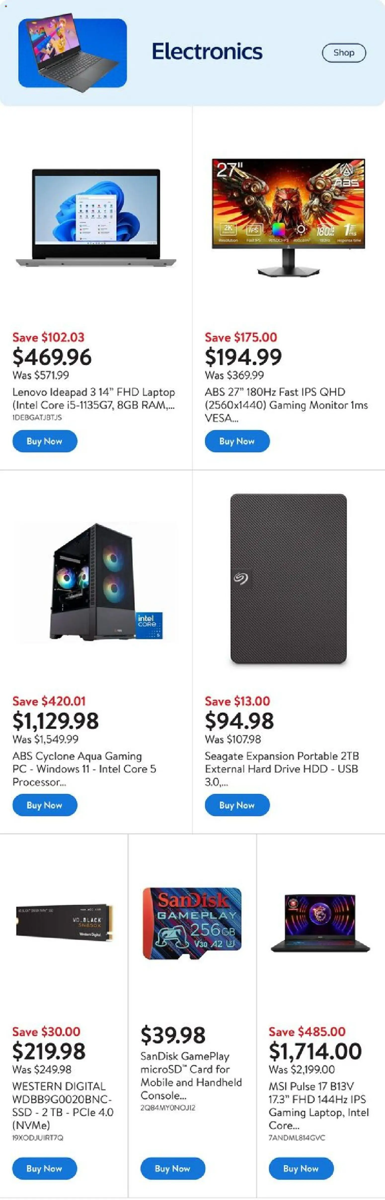 Walmart flyer valid from 04.12.2025 | Page: 5 | Products: Monitor, PC