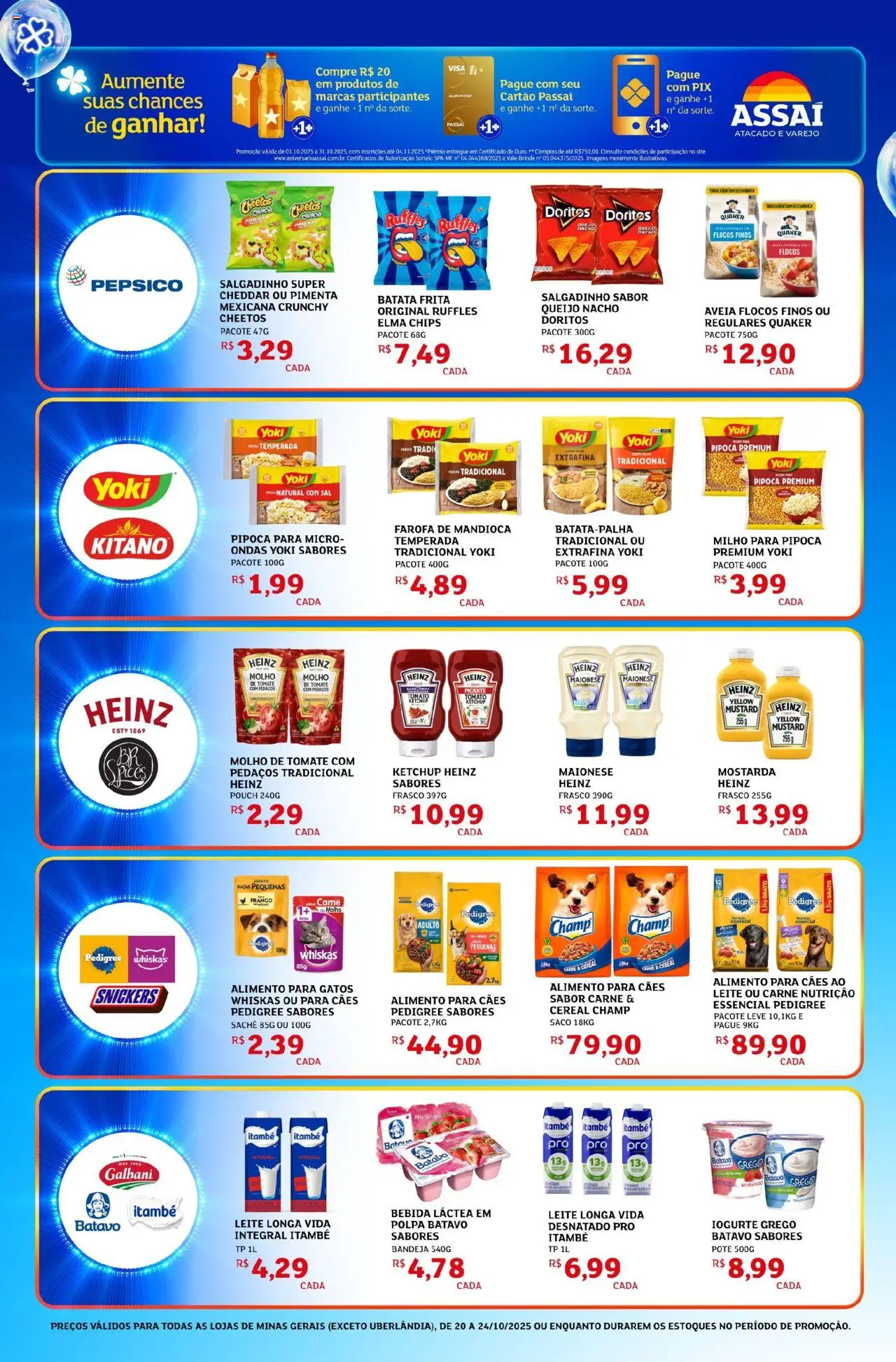 Assaí Atacadista Folheto - válido de 21.10.2025 | Página: 4 | Produtos: Molho de tomate, Elma Chips, Aveia, Pipoca