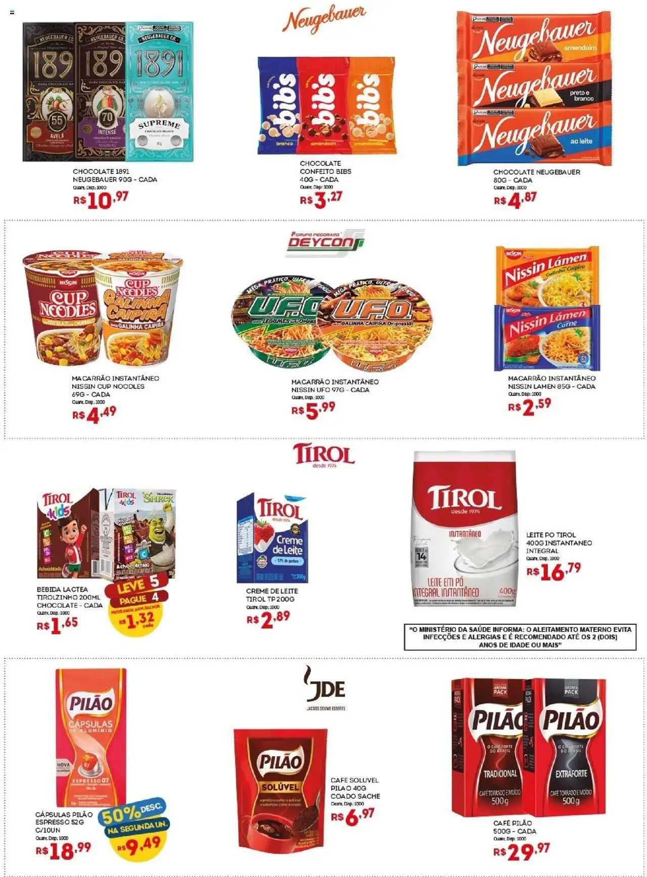 Bistek Supermercados Folheto - válido de 13.08.2025 | Página: 4 | Produtos: Leite, Neugebauer, Macarrão instantâneo, Creme de leite