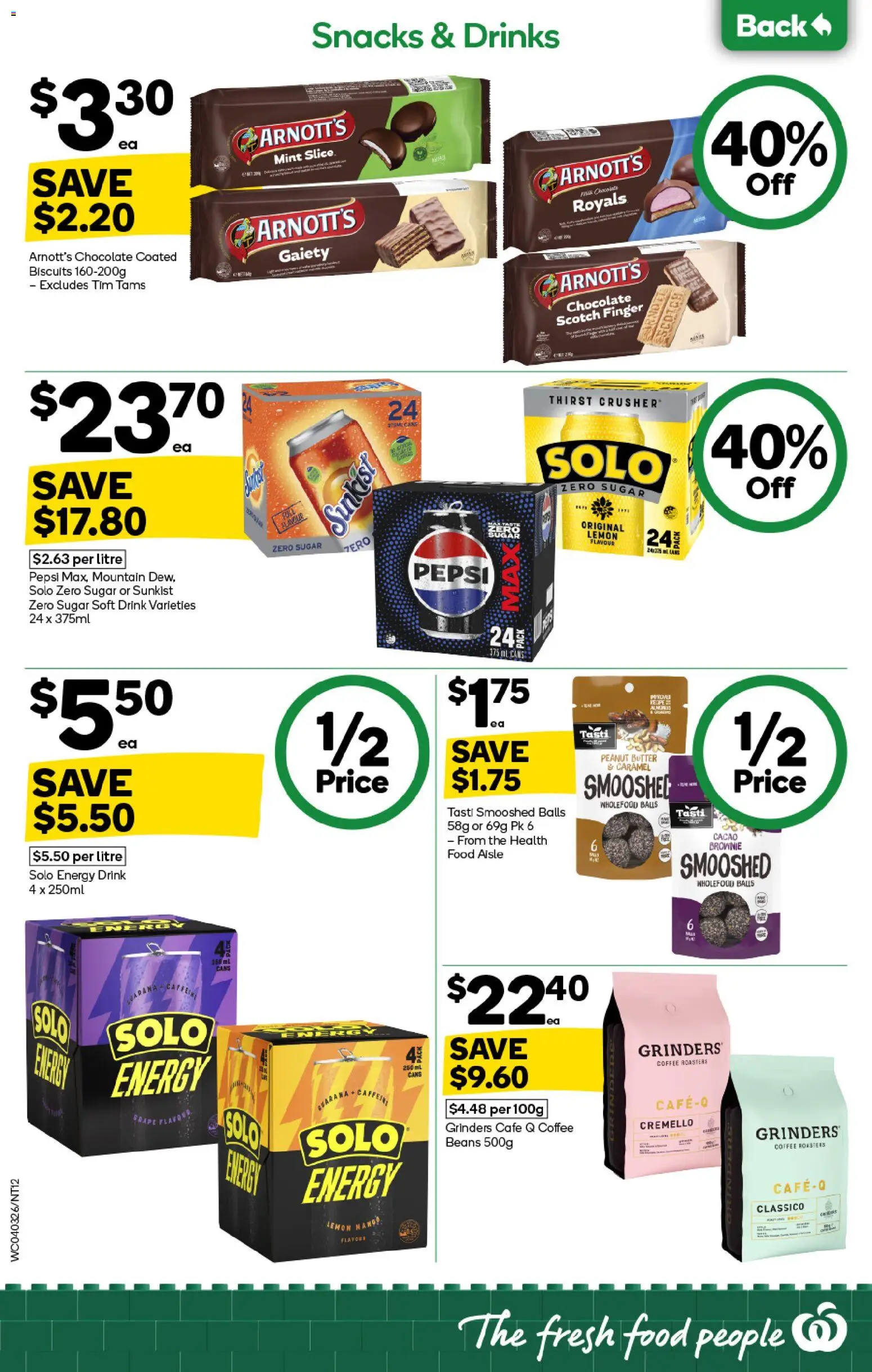 Woolworths catalogue - valid from 04.03.2026 | Page: 12 | Products: Energy drink, Coffee, Pepsi, Biscuits