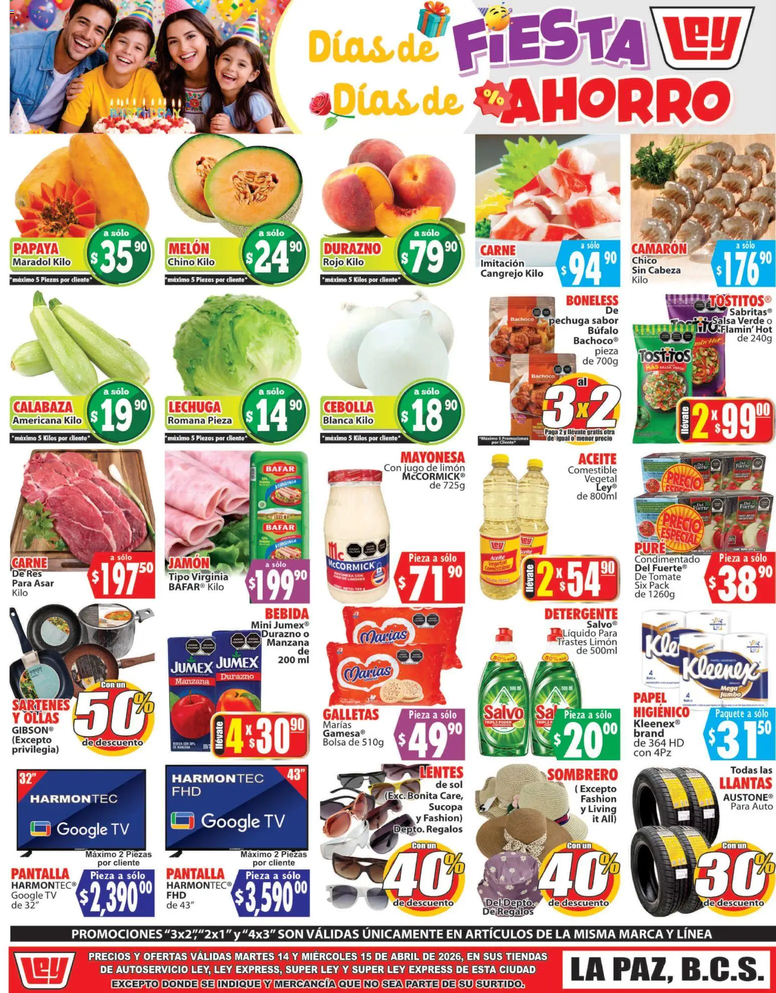 Nuevas ofertas de Casa Ley válidas en toda la República Mexicana desde el 14.04.2026. ¡Encuentra las mejores ofertas en Casa Ley folleto Autoservicio La Paz, BCS! | Página: 2 | Productos: Lentes, Manzana, Jugo, Res